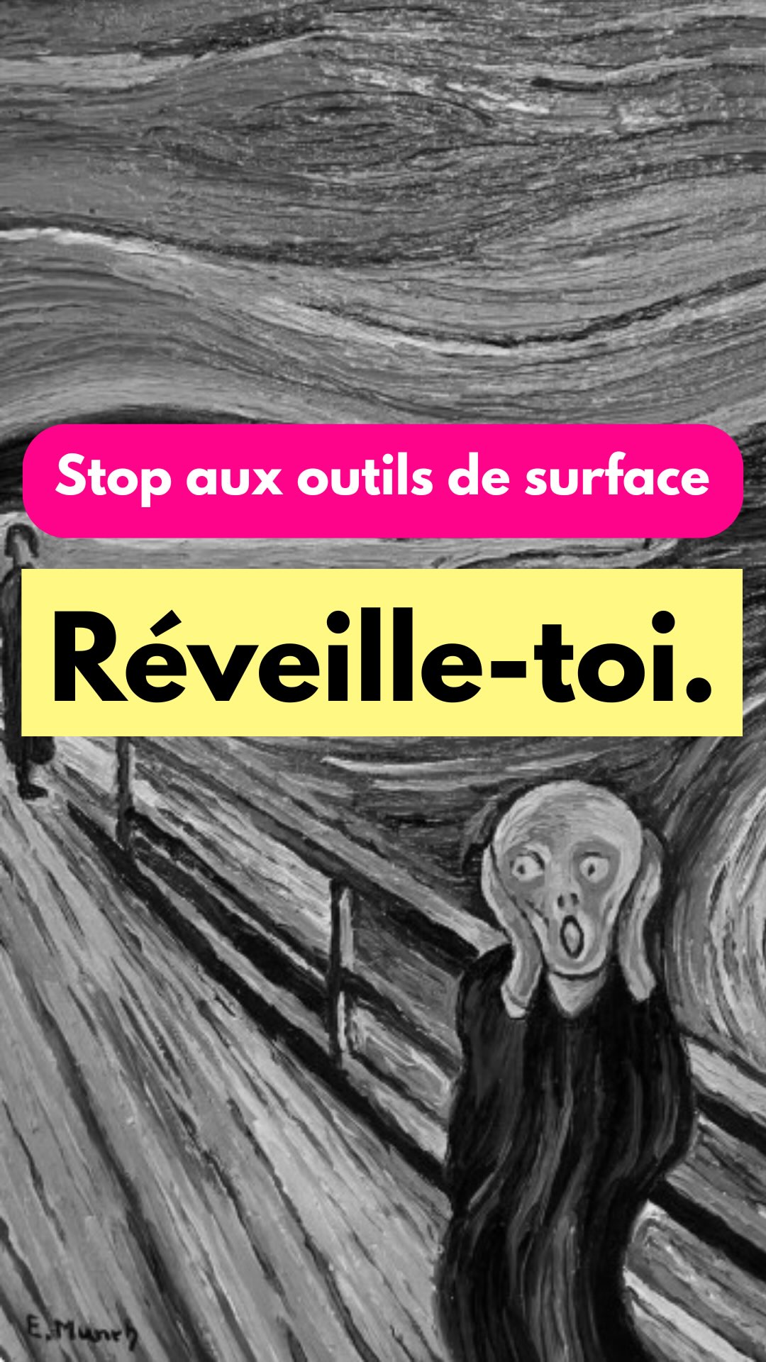 🎬 Réveille-toi. !
Le miracle, ce n’est pas une promesse
Ce n’est pas une méthode. Ni un outil de surface. Ni une grille de lecture à la mode.
Le miracle, c’est ce qui surgit quand on tient le cadre.
Quand on tient l’espace, the holding place comme l’a si justement formulé Heather Plett.
Et donc, quand on honore la puissance de ce qui veut naître,
sans le forcer. On se transforme. Vraiment
(ouais, j’ai mal prononcé Heather Plett, mais j’te jure, son concept est fondamental 😅
