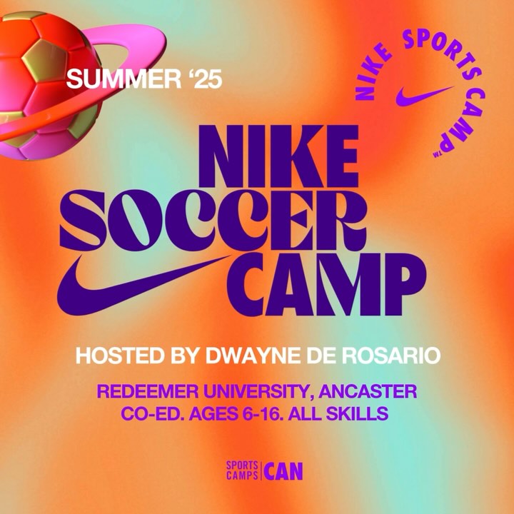 It’s that time again! ⚽️
We’re bringing the heat this summer at the Nike Soccer Camp with Dwayne De Rosario, happening July 21–25 at Redeemer University!
Train with a Canadian soccer icon, sharpen your skills, and make unforgettable memories on and off the pitch. 🌟 Check out some of our stars from last year’s camp and what they have to say.
⏳ Limited spots available so hit the link in our bio to secure yours today!
@dwaynedero
@derotfcacademy
#DeRoFoundation #TrainWithDeRo #NikeSoccerCamp #YouthSoccer #SoccerCamp #HamiltonSoccer #AncasterSoccer #SportsCampsCanada #DwayneDeRo #futurestars