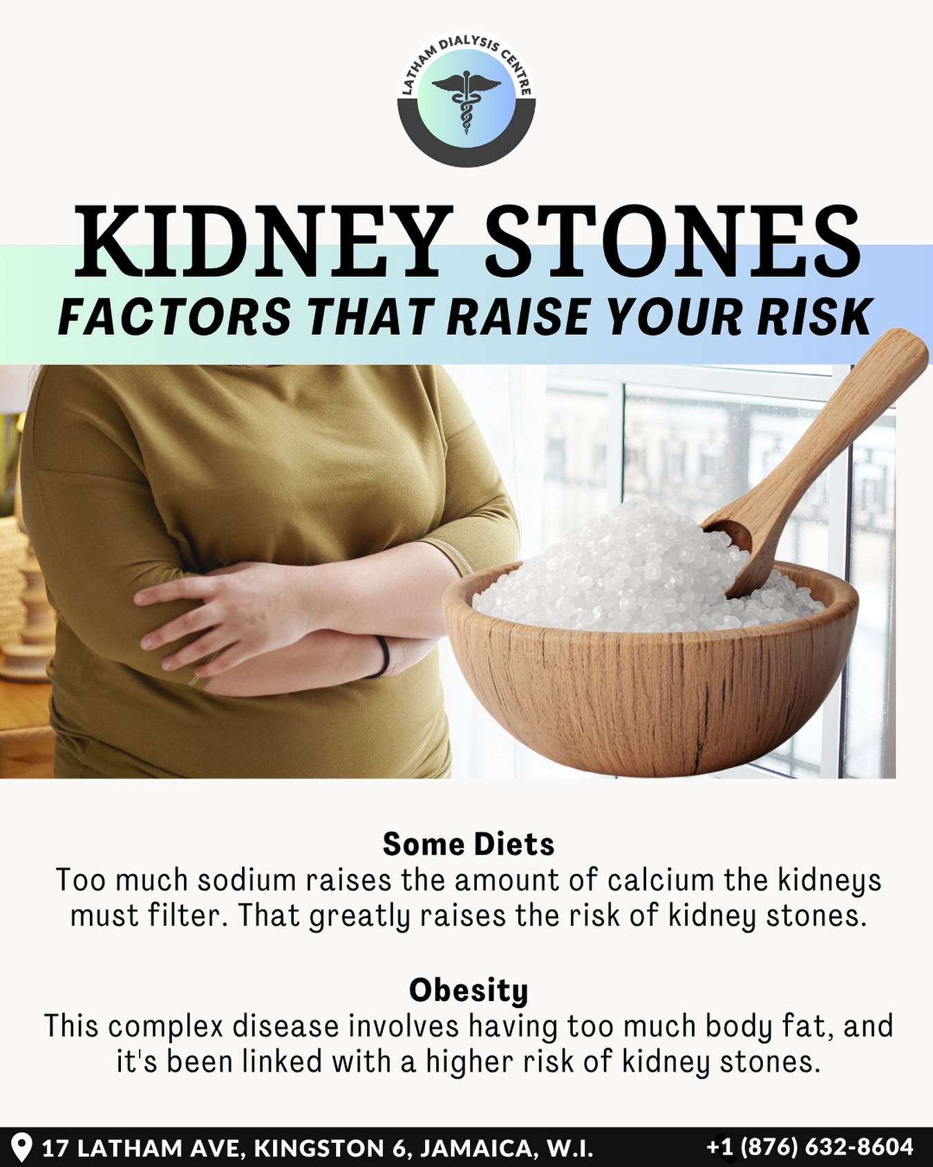 Everything in moderation.
#LathamDialysis #LathamDialysisCentre #LathamDialysisJamaica #Jamaica #Kingston #KidneyDialysis #KidneyDialysisJamaica #KidneyDialysisinKingston #KidneyHealth #DialysisCenter #kidneydialysisinjamaica #KidneyDiseaseRisks #KidneyStones #Hydration