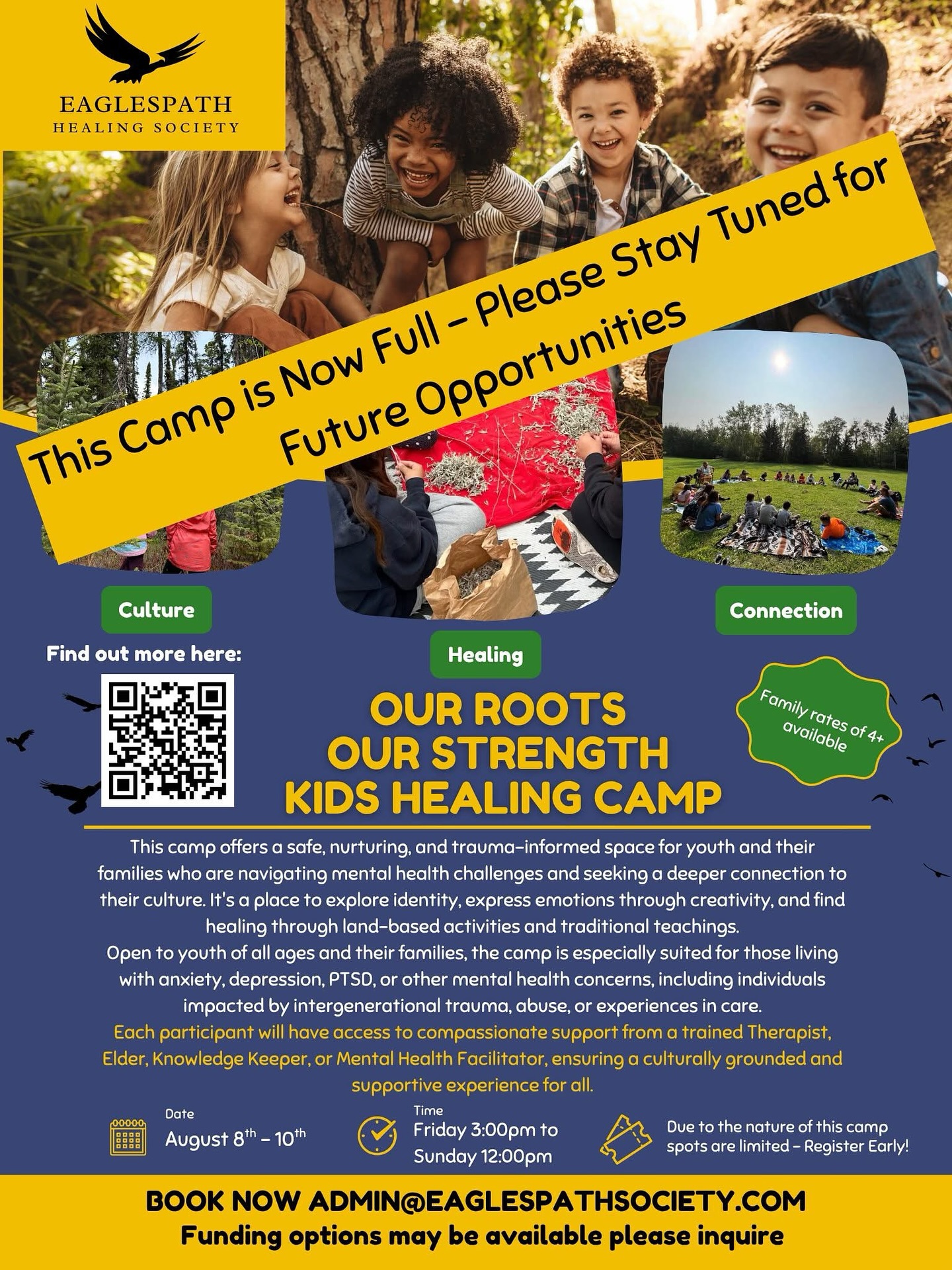 Thank you to everyone who registered for our Youth Camp, we are now full! We’re so grateful for the incredible response and interest. Stay tuned for future opportunities and upcoming programs! 🌿