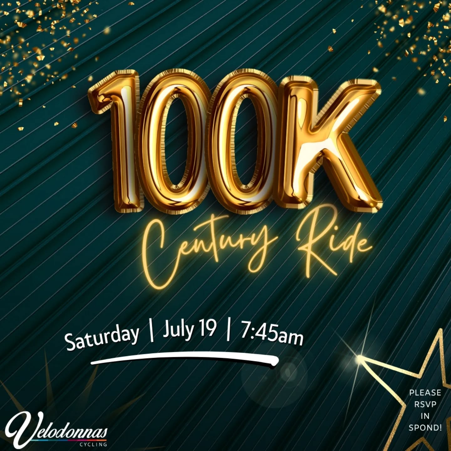 ‼️📣🚲Velos 100 is this less than a month away!!
MEMBERS ONLY: join us on Saturday, July 19 for our annual 100km ride.
As usual, members are expected to carry what they need, and there will be a couple stops along the way. Check Spond for route info, ride details, and to register! See you there!