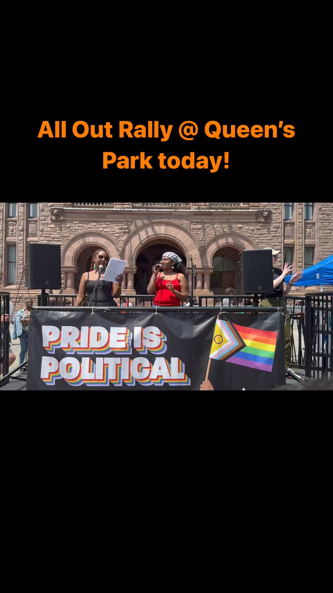 We are ALL OUT TODAY with hundreds of other queer and refugee activists to share love and demand Justice Equity, Rights and Freedom for the queer and trans people, newcomer, refugees and immigrants. We have been here before, we are still here, we are still proud and we are not going anywhere.