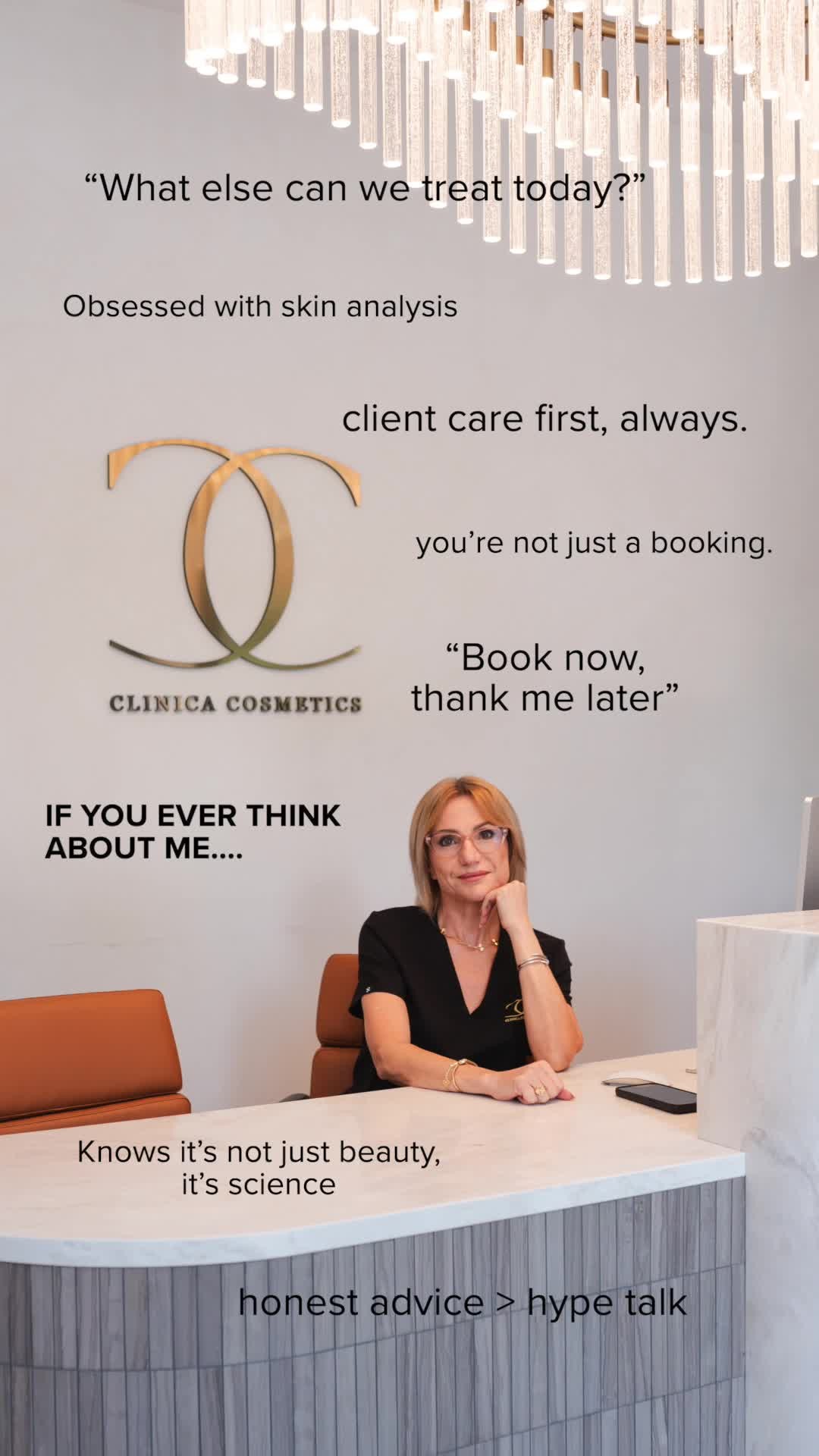 ✨ If you ever think about Clinica Cosmetics...
Client care isn’t just a promise, it’s our entire personality.