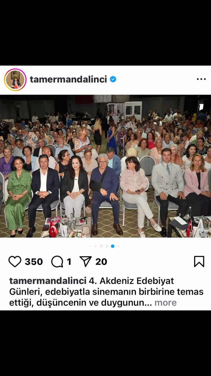 Livaneli Vakfi’nin Mugla ve Bodrum Belediyeleriyle birlikte duzenledigi 4. Uluslarasi Akdeniz Edebiyat Gunleri dun aksam sona erdi. Bu yil, gecenlerde kaybettigimiz Filiz Akin’in anisina yapilan Edebiyat ve Sinema konulu festivale birbirinden degerli konuklar katilarak bizi onurlandirdilar. Basta Turk sinemasinin efsane ismi Turkan Soray ve Mujdat Gezen olmak uzere etkinlige katki saglayanlar arasinda Ahmet Mumtaz Taylan ve Kaan Cakir da vardi. Solist Pinar Seli ve Mugla Buyuksehir Orkestrasi ise kisa konserleriyle hepimizi buyuledi.
Bu guzel organizasyon icin vakfimizin genel sekreteri Sule Bucak’a, Mugla Buyuksehir ve Bodrum Belediyelerine; katkilarindan dolayi Inspera Kultur ve Sanat Merkezi’ne ve Ramada Otel’e sonsuz tesekkurler.
📚📖🎥🎶🎭
@sorayturkan1 @zlivaneli @mujdatgezen_ @ahmetaras @tamermandalinci @ahmetmumtaztaylanofficial @kaancakirresmi @ulkerlivaneli @suleertenbucak @peymaayngl @insperabodrum
#livanelivakfı #livanelivakfi #zlivaneli #zülfülivaneli #türkanşoray #mujdatgezen #filizakın #ahmetmümtaztaylan #kaançakır #bodrumbelediyesi #muğlabüyükşehirbelediyesi #insperakültürvesanatmerkezi #sanat #kültür #sanatvekültür #bodrumdabugün #bodrumdasanat #akdeniz #aylinlivaneli