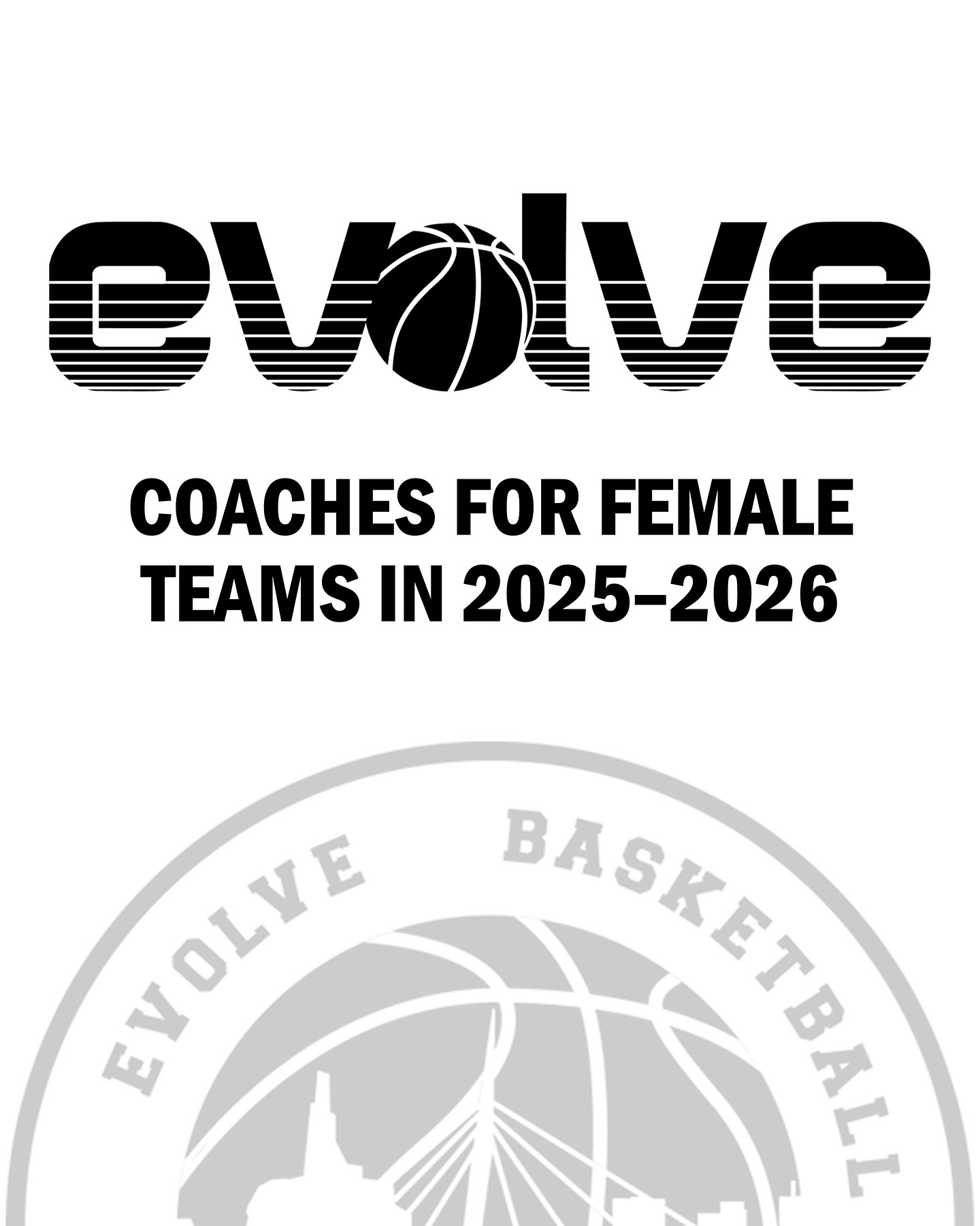 We are excited to start communicating our program plans for the 2025–2026 season, beginning with the coaches for our female teams!
Evolve Basketball will be offering 2008–2009, 2010, 2011, 2012, and 2012–2013 (Evolve West) teams for the fall and spring/summer.
Tryout information will be released soon. Stay tuned for more coaching and program announcements!