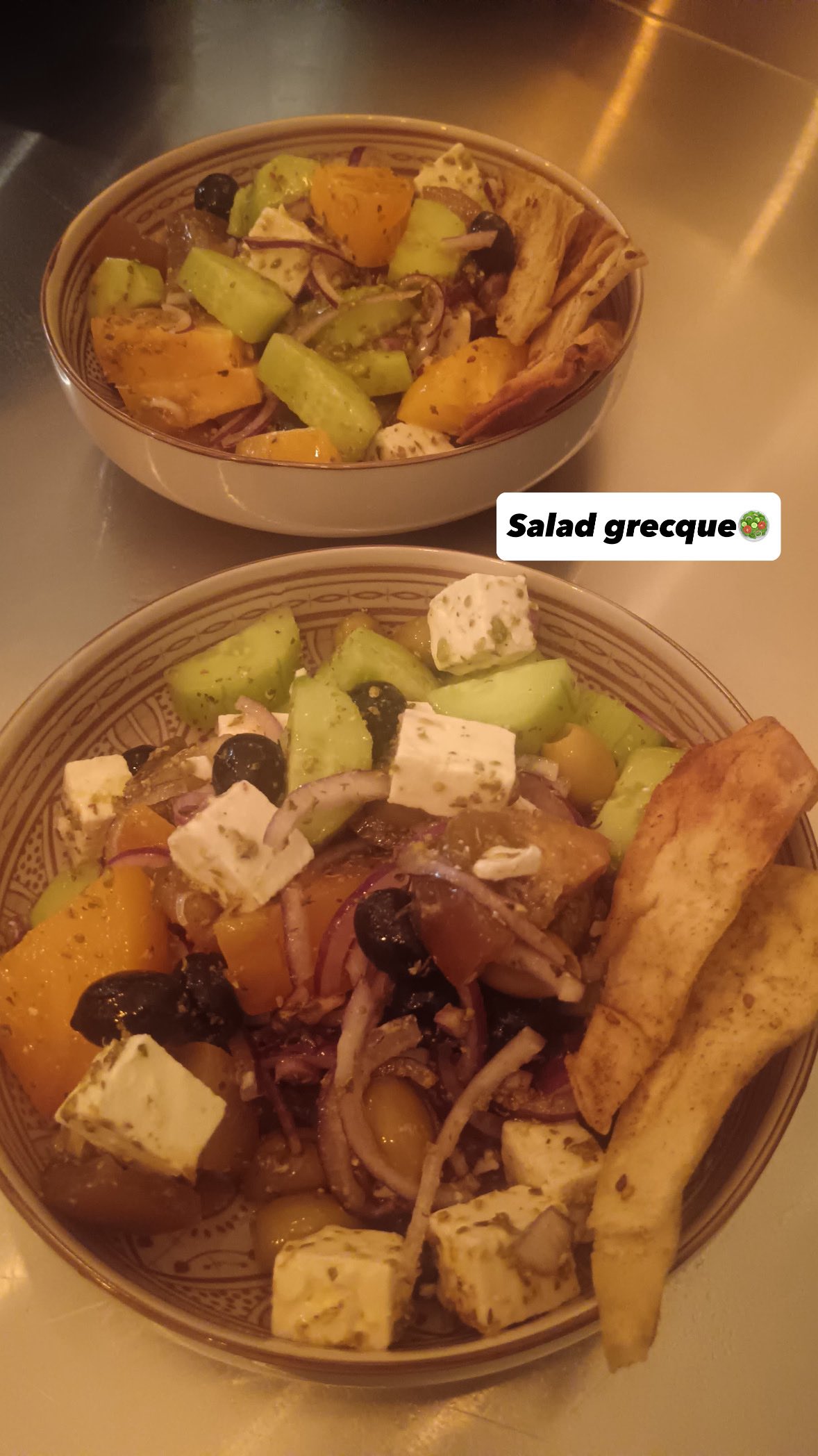 Salad grecque🥗
#greenvegetables #healthy #healthyeating #fresh #tastefood #arzoepiceridumonde #larochelle