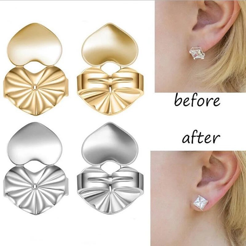 Love Heart Stud Back Lifters Adjustable Earring Lifts Ear Lobe Ster For Ornaments