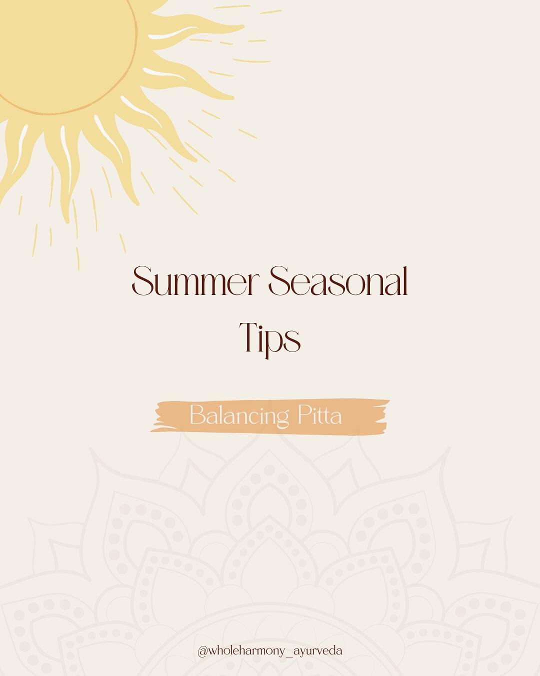 Summer means pitta season. Making some small pitta friendly diet and lifestyle adjustments to help you stay cool and calm will keep pitta in check. 🩵
#pittaseason #summer #ayurvedaseasonalchange #pittacooldown #doshabalance #ritucharyaseasonalwellness