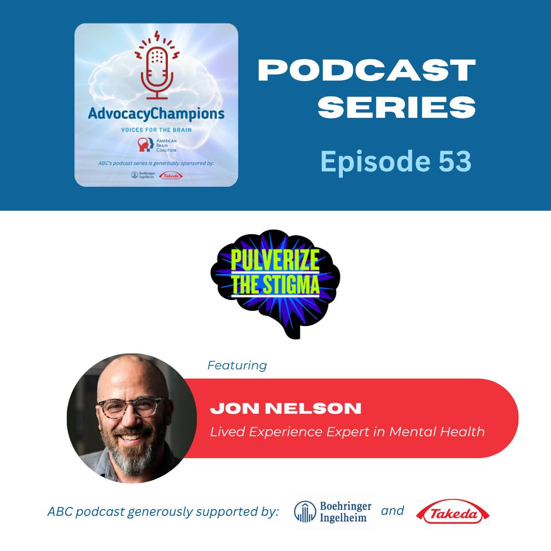 Join Katie Sale, ABC's Executive Director, as she sits down with Jon Nelson, a lived experience expert in mental illness. He is a board member of the American Brain Coalition, founded @pulverizethestigma, and currently works with Motif Neurotech and others. Visit #LinkinBio to listen.