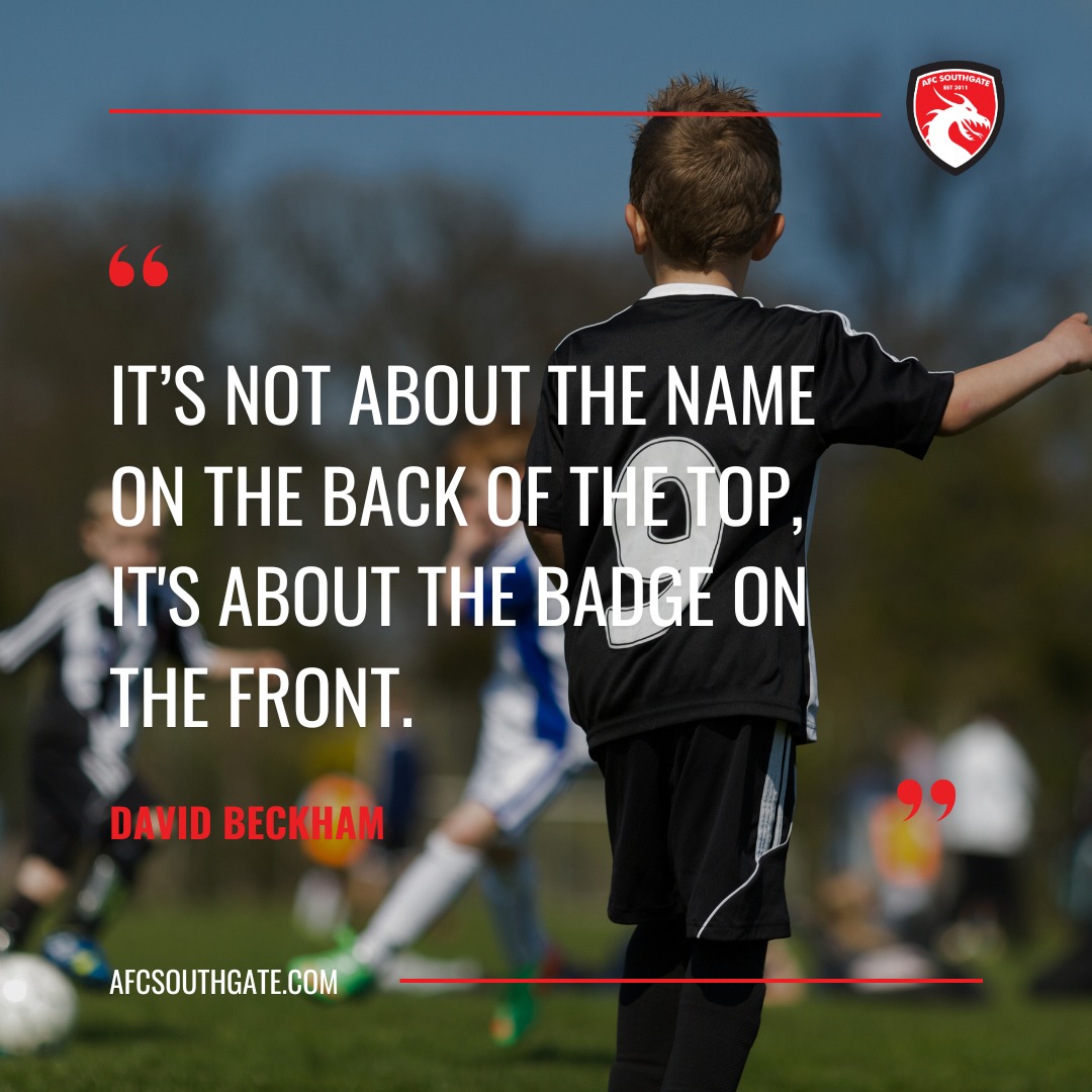 ⚽ Play for the Badge! ❤️
"It’s not about the name on the back of the top, it's about the badge on the front." — David Beckham 🔥
Teamwork, pride, and passion — that's what true football is all about. Play with heart every time you step on the pitch! 🙌⚽
#afcsouthgate #northlondonfootball #kidsfootball #footballquotes #inspiration #motivation