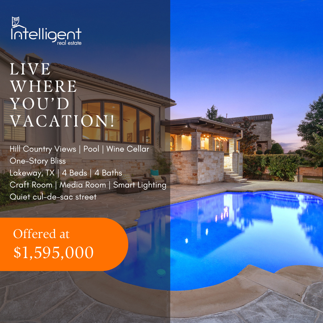 🌅Sunroom mornings. Sunset swims. Wine nights at home🍷
This stunning one-story in Lakeway brings vacation vibes to everyday living.
🚪 Tucked in a quiet cul-de-sac with no home behind + Hill Country views!
📍 Just minutes from top-rated Lake Travis schools, restaurants, and Lake Travis marinas.
📲 Call Anne-Marie @ 512-920-4188 for a private tour or see link in bio for more!
.
.
.
#LakewayLiving #HillCountryHome #WineLoversDream #LuxuryTexasHomes #LakeTravisRealEstate