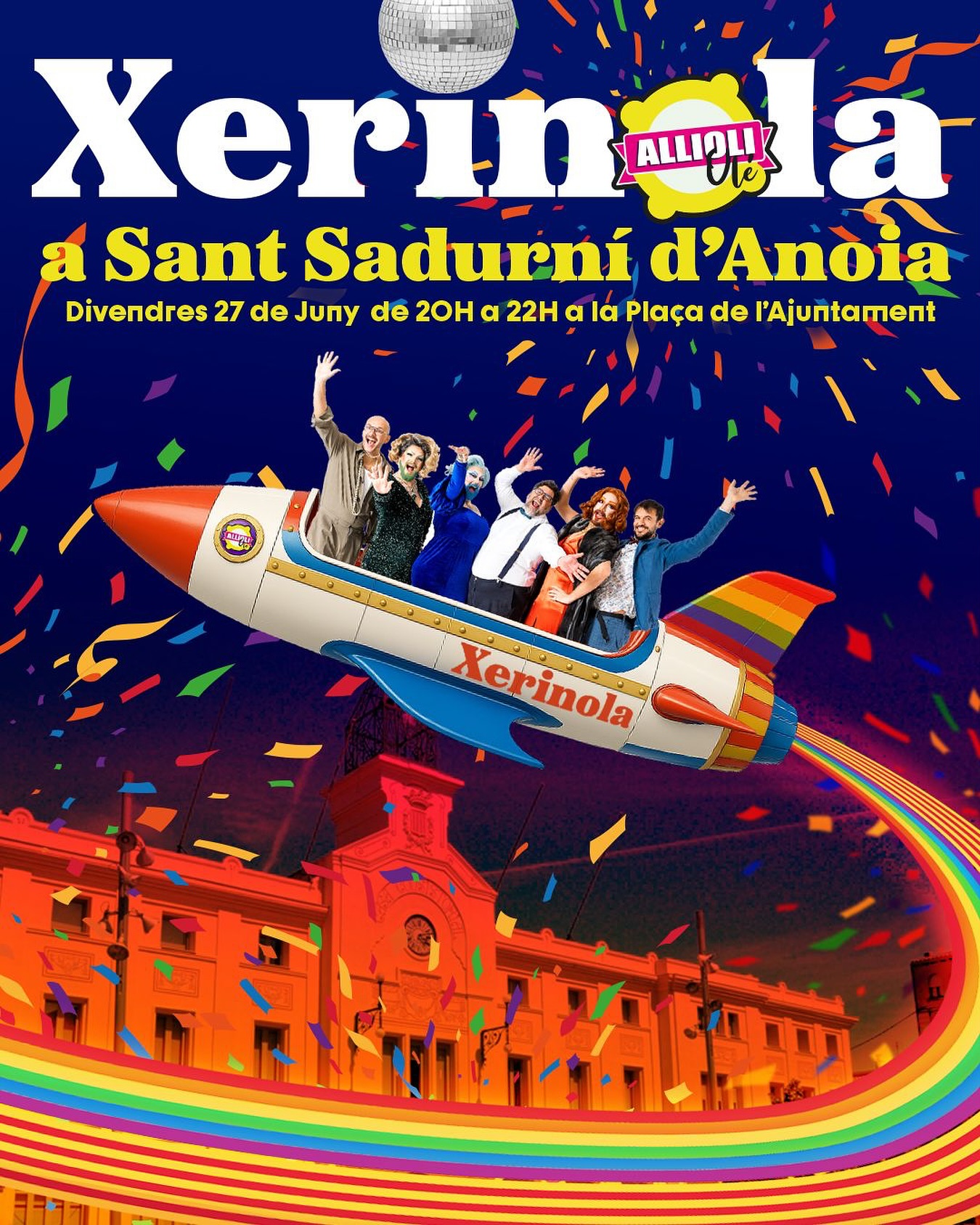 Alegria que ens enlairem cap al Penedès! Continuem la nostra gira a la capital del cava 🍾 aquest divendres celebrant el Dia de l’ORGULL LGBTIQ+ 🏳️🌈💖🏳️⚧️
Divendres 27 de juny
ORGULL LGBTIQ+ 🏳️🌈
@ccaltpenedes
📍Pl. Ajuntament
🕚 20 a 22h
Omplirem Sant Sadurní de brilli brilli ✨, xerinola i molt d’ORGULL! T’hi esperem per celebrar i reivindicar una jornada històrica pel nostre col·lectiu 💪🏻💖
ENXERINOL·LA’T 👯♀️🎉🫶🏼
📸 @g.a.l.d.r.i.c
🎨 @misterandreu