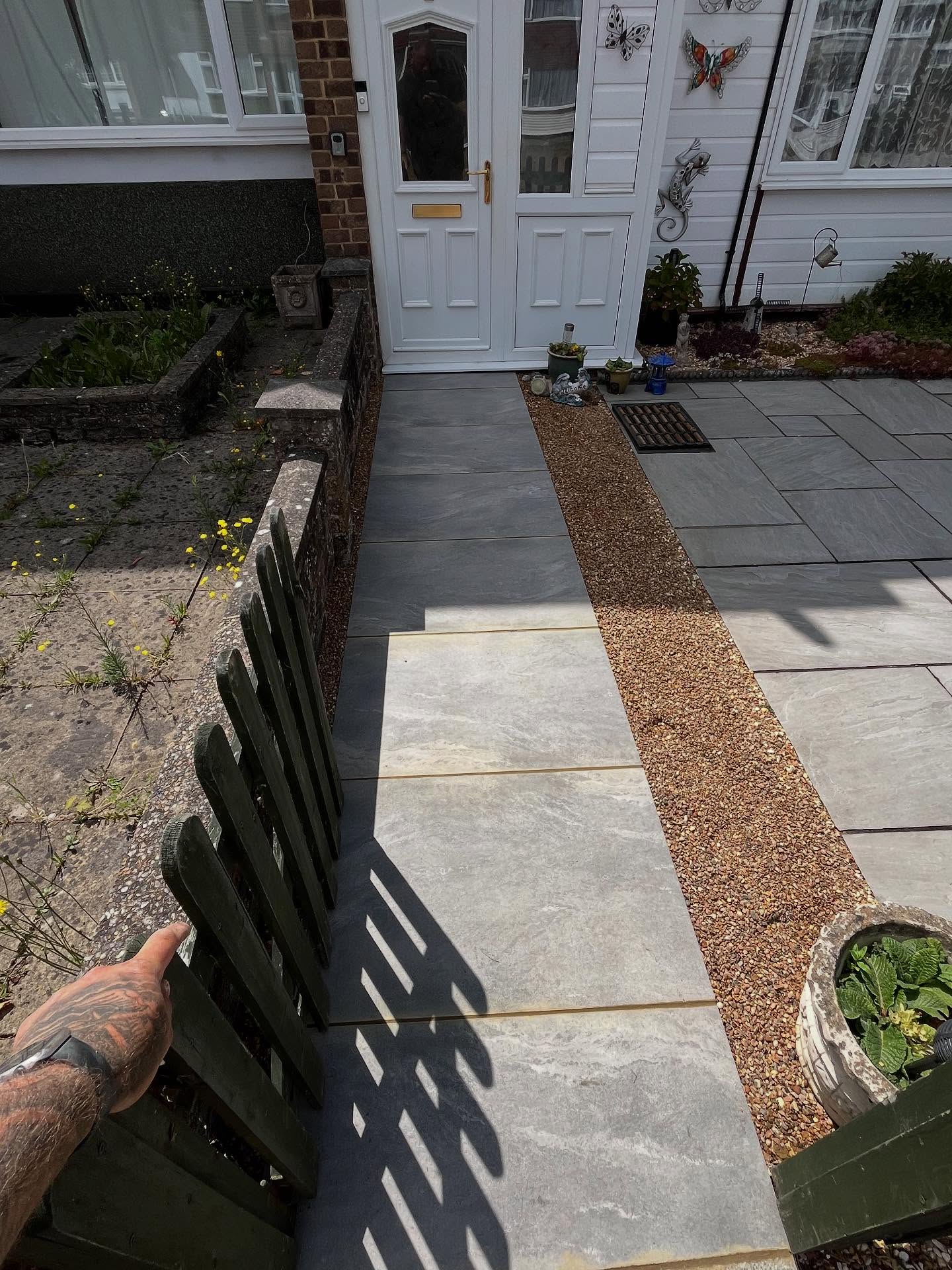 New porcelain path installed today for a new customer nice little job in and out raised path up to make access easier old path removed and new earth grey porcelain installed. #alderson #building #path #access #porcelain #new #outwithold