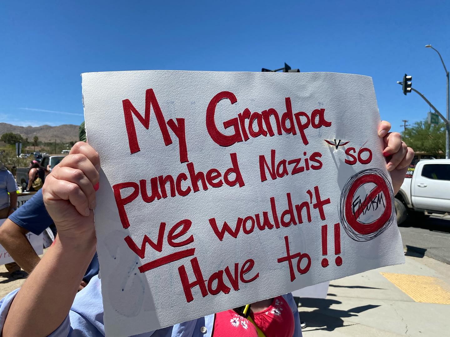 Joshua Tree had a fantastic turnout for the No Kings Day protest. It was great to see so many people coming out to defend what remains of our republic. #nokings #joshuatree