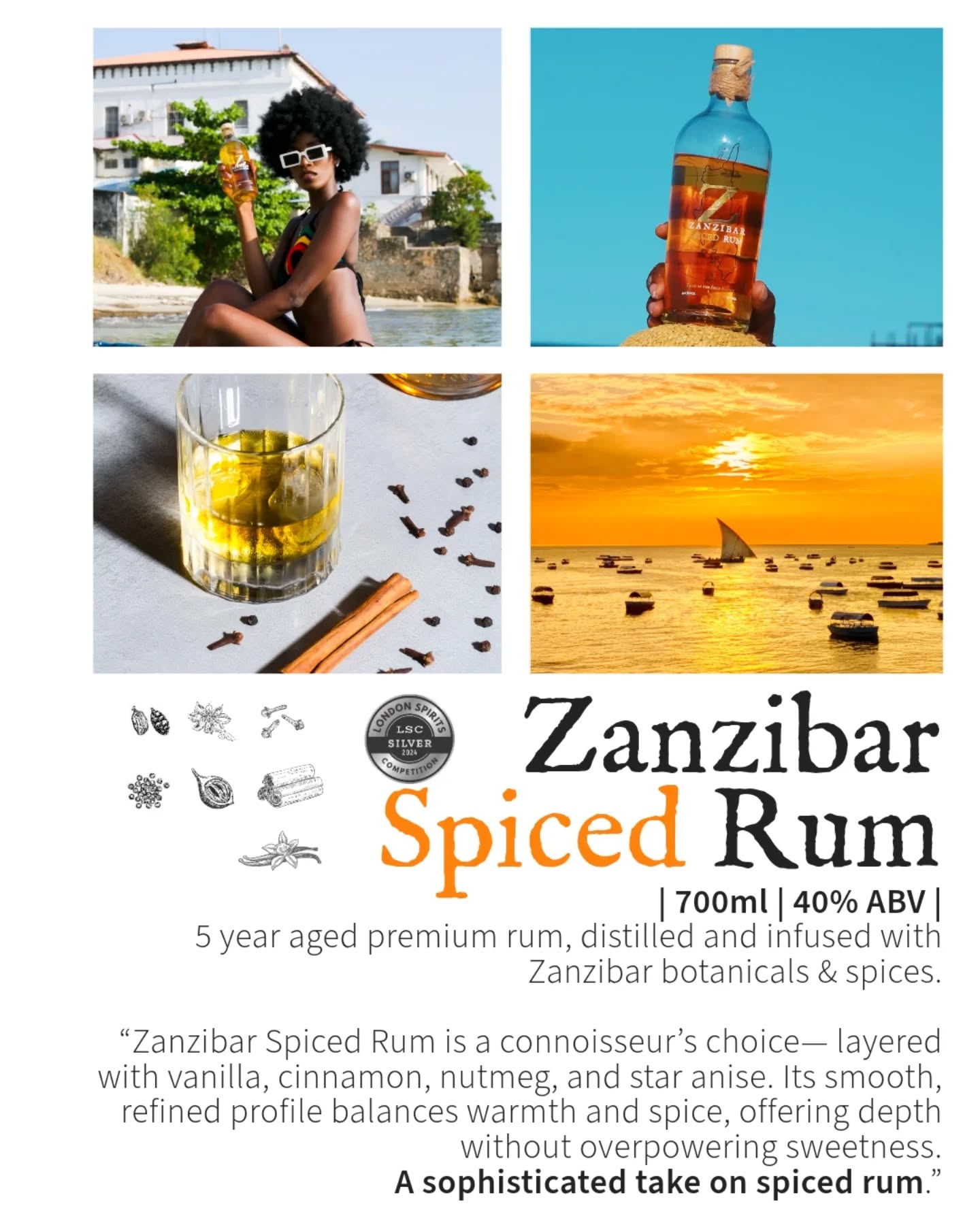 Zanzibar Spiced Rum – a smooth, 5-year-aged spiced rum, distilled and infused with real Zanzibar spices 🌴🌿
Crafted from ingredients from the islands which were once the centre of the world’s spice trade, this is a Spiced Rum for the Rum drinkers! – rich, warm, and full of character 🔥🥃
🏅 Silver Medal at the London Spirits Competition - Zanzibar Spiced Rum brings depth, spice, and island vibes to your glass
🇹🇿 Available in Zanzibar via @veritaszanzibar
🇬🇧 In the UK on our website, Amazon and Master of Malt
🌍 Further afield? Drop us a DM and we'll see if we can get you a custom delivery!
#ZanzibarSpicedRum #TasteOfTheSpiceIslands #Zanzibar #AgedRum #CraftRum #AwardWinningRum #VeritasZanzibar #RumLovers #LondonSpiritsCompetition #SpicedRum #IslandSpirits #MasterOfMalt #ZanzibarRum #ZanzibarSpirits