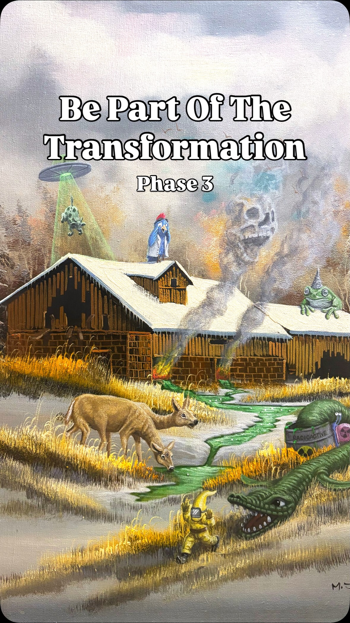 Phase 2 is complete and we are moving into Phase 3! Please keep those suggestions coming! This painting is turning out to be quite the narrative and I’m so happy that you guys get to be a part of shaping it. If you want to learn more about this piece, please go to my website (link in bio), you can also pre order this piece. And the original painting will be auctioned off between July 11-13. Sign up to my email list so you don’t miss a thing. #yegart #edmotnonart #whyteaveartwalk #theiftstoreart #upcycledart #upcycle #painting #crowdsourced #communityart #originatory