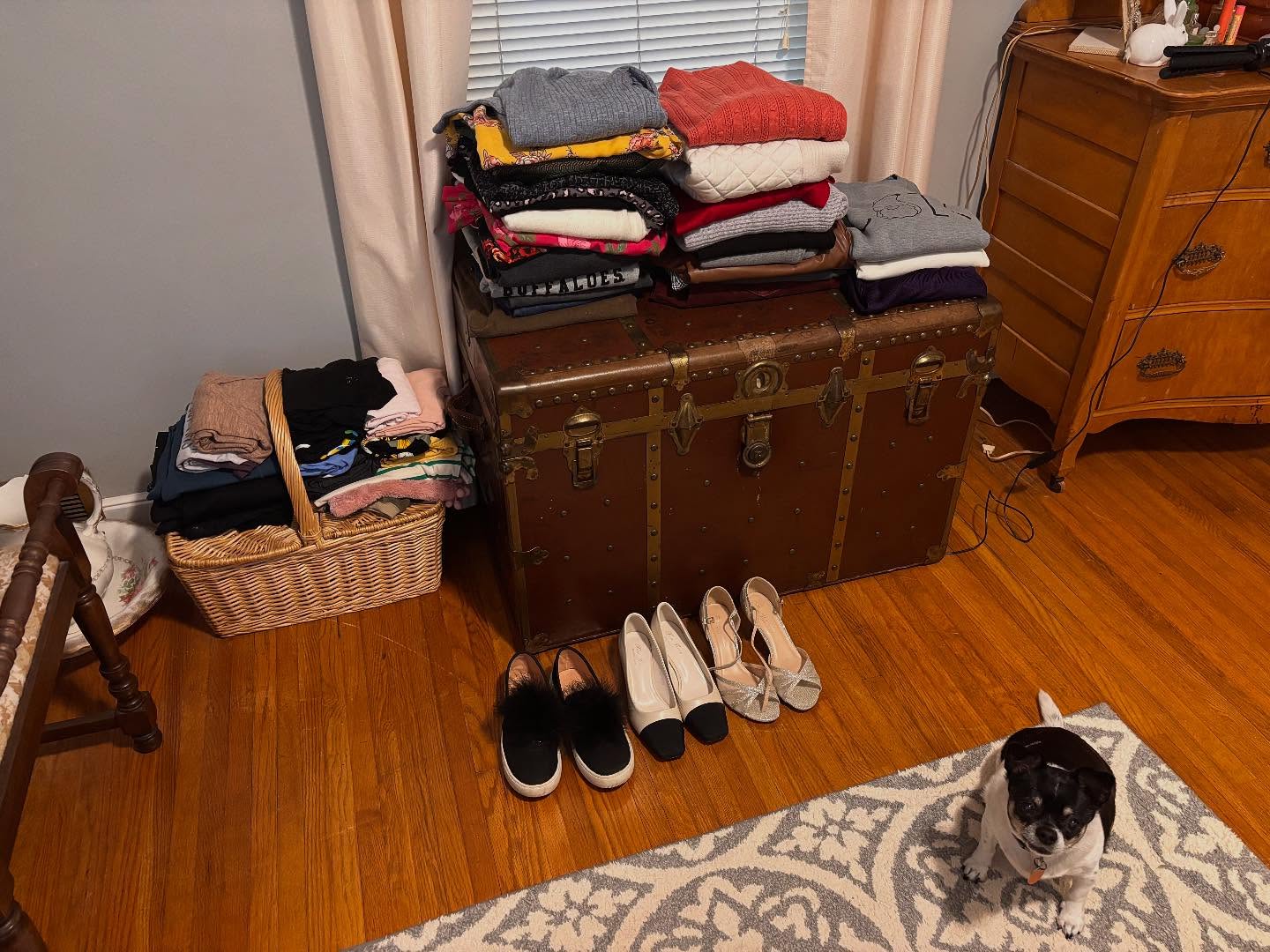 Round 1 of Closet Clean Out is done! 😅 Here’s what is waiting to get bagged up tomorrow for donation - dog is definitely not included!!! ❤️🐶 I’d love to have you join me for Round 2! Link to Facebook group will be in the comments! 🌸