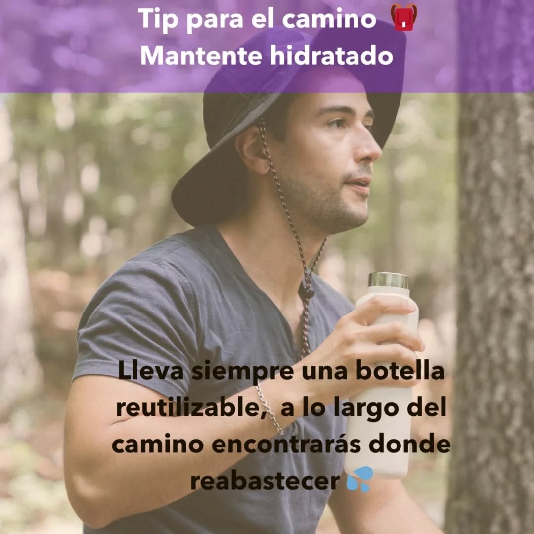 💧 Tip para el Camino de Santiago 💧
Mantente hidratado durante la ruta.
Lleva siempre una botella reutilizable, ¡en el camino encontrarás muchas fuentes para rellenarla! 🌿
Pequeñas decisiones como esta cuidan tu salud y también el planeta 🌍
¿Ya empacaste la tuya?
#CaminoDeSantiago #ViajesConPropósito #TurismoSostenible #DescubreElCamino #TipDelPeregrino #HidrataciónEsSalud #CaminoInterior