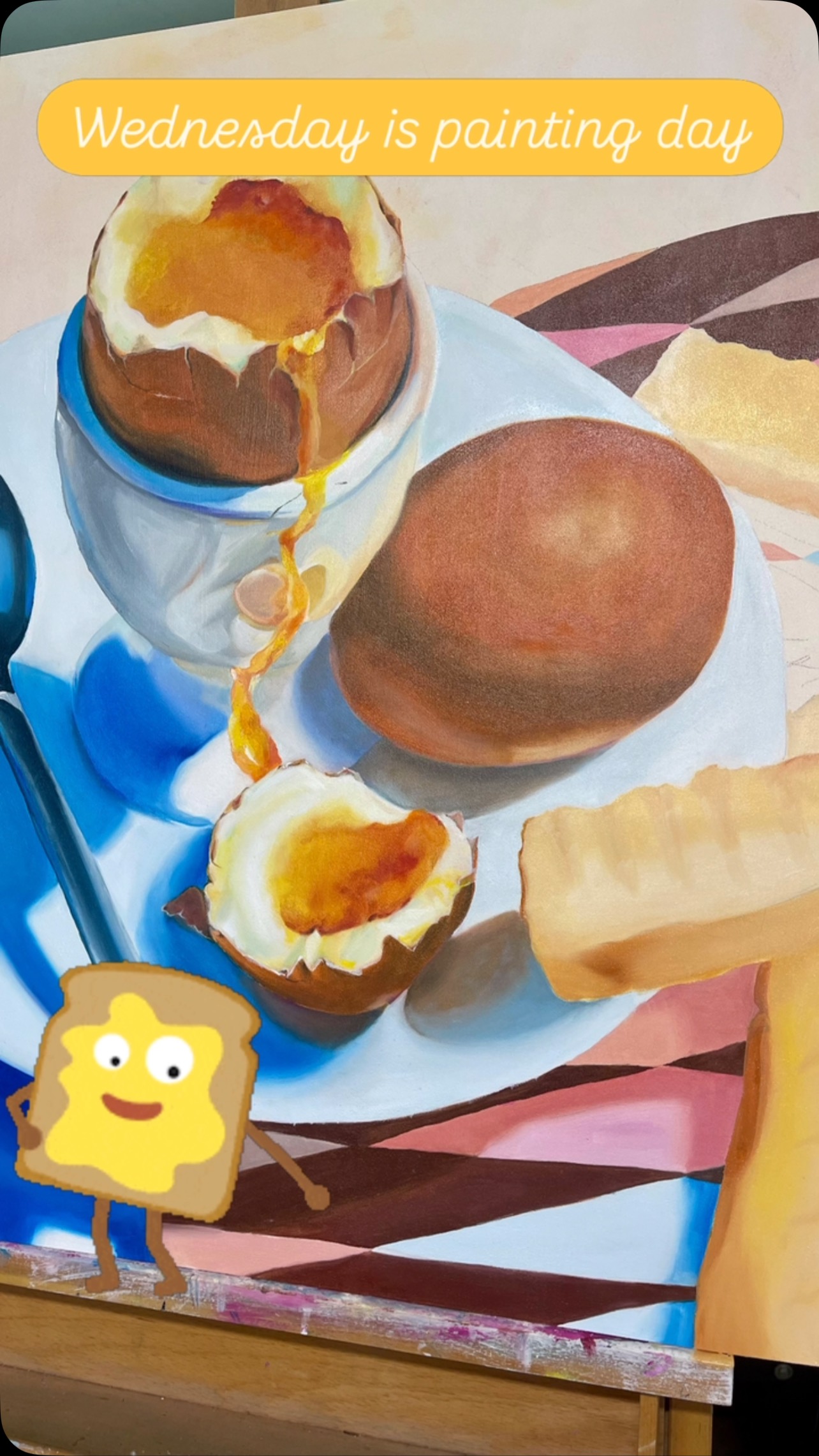 Starting 'toast' today...
#foodpaintingchallenge #brisbaneartist #oilpaintings #boiledeggs