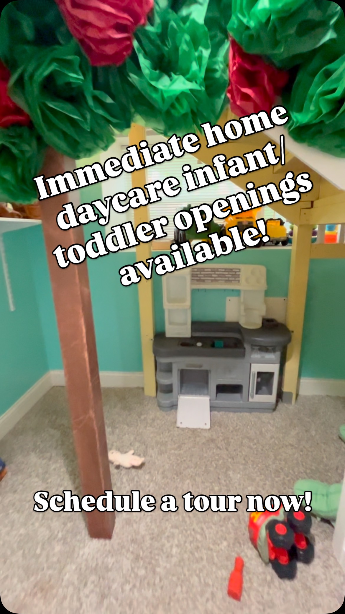 Home daycare openings available for infants 6 weeks to 4 years old. Call now for a tour at 312-925-5132