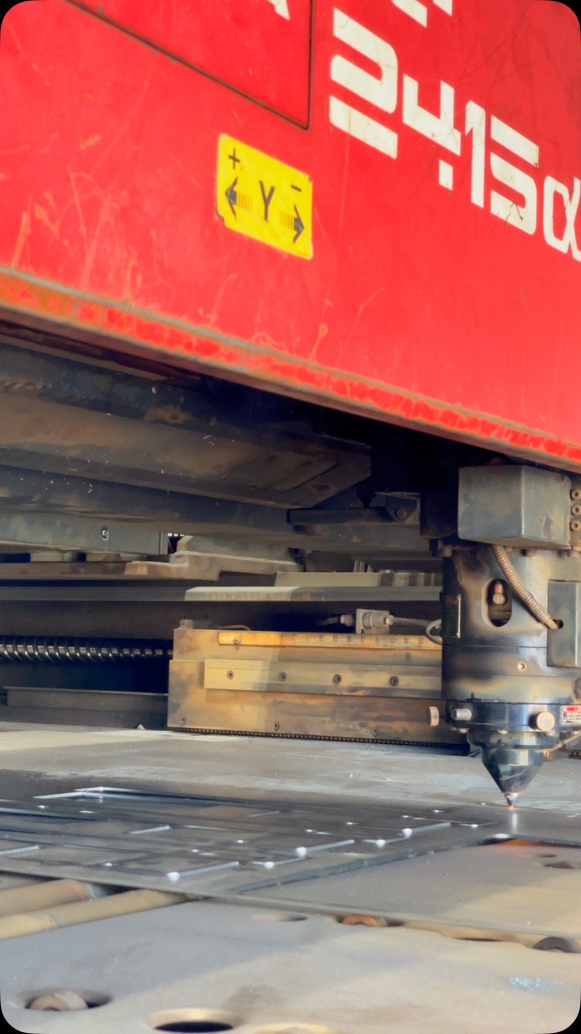 The new (to us) laser machine putting some work in today! #adk_702 #afterdarkkreations #amada #amadalaser #lasercutting #metalwork #welding #fabrication #metalfab
