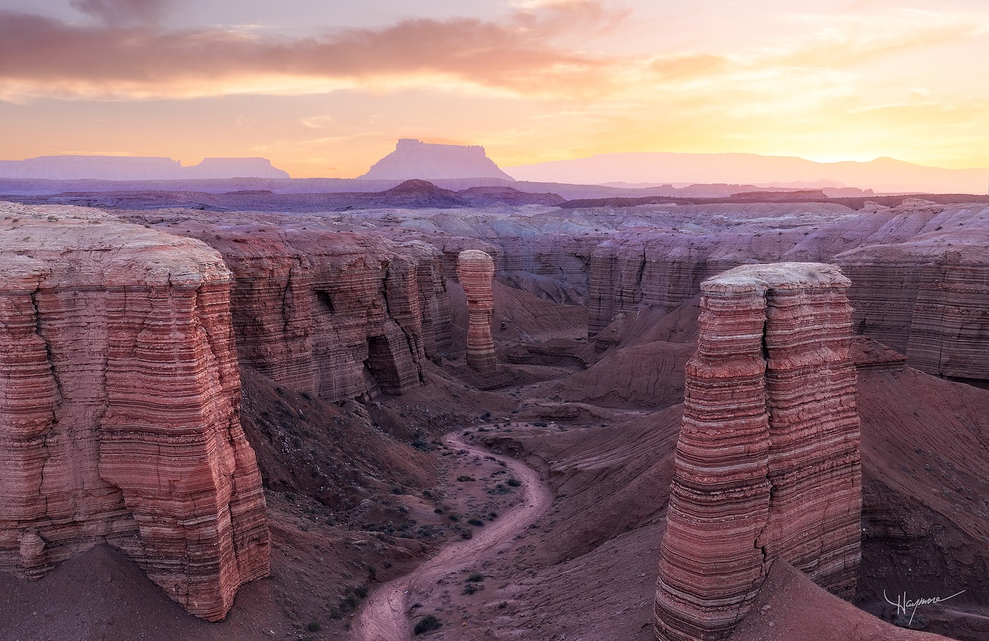 This amazing view of layered spires was captured during a spring photo workshop with @warnerwildernessphotography. I might have lost a piece of my rear bumper on the trail getting out there, but views like this require sacrifice. 😂