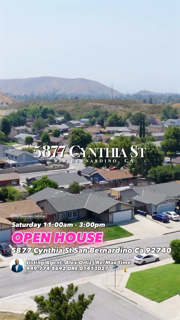 🚪✨ OPEN HOUSE THIS SATURDAY! ✨🏡 - 5877 Cynthia St, San Bernardino
Come tour this beautifully updated 4 bed, 3 bath home with high ceilings, fresh flooring, and a bright, open layout that feels like home the moment you walk in. Minutes to Cal State San Bernardino, parks, and all the conveniences you need! 🌄🎓
🗓️ Saturday | 11AM - 3PM
Don’t miss your chance to see it in person!
📲 For more info or a private showing:
Alex Ortiz
📞 Mobile: (949) 774-8692
📞 Direct: (909) 377-4302
🌐 alexortizrealestate.com
#OpenHouse #JustListed #SanBernardinoHomes #AlexOrtizRealEstate #MoveInReady #CSUSB #DreamHome #Verdemont #HighCeilings #RealtorLife #SoCalLiving