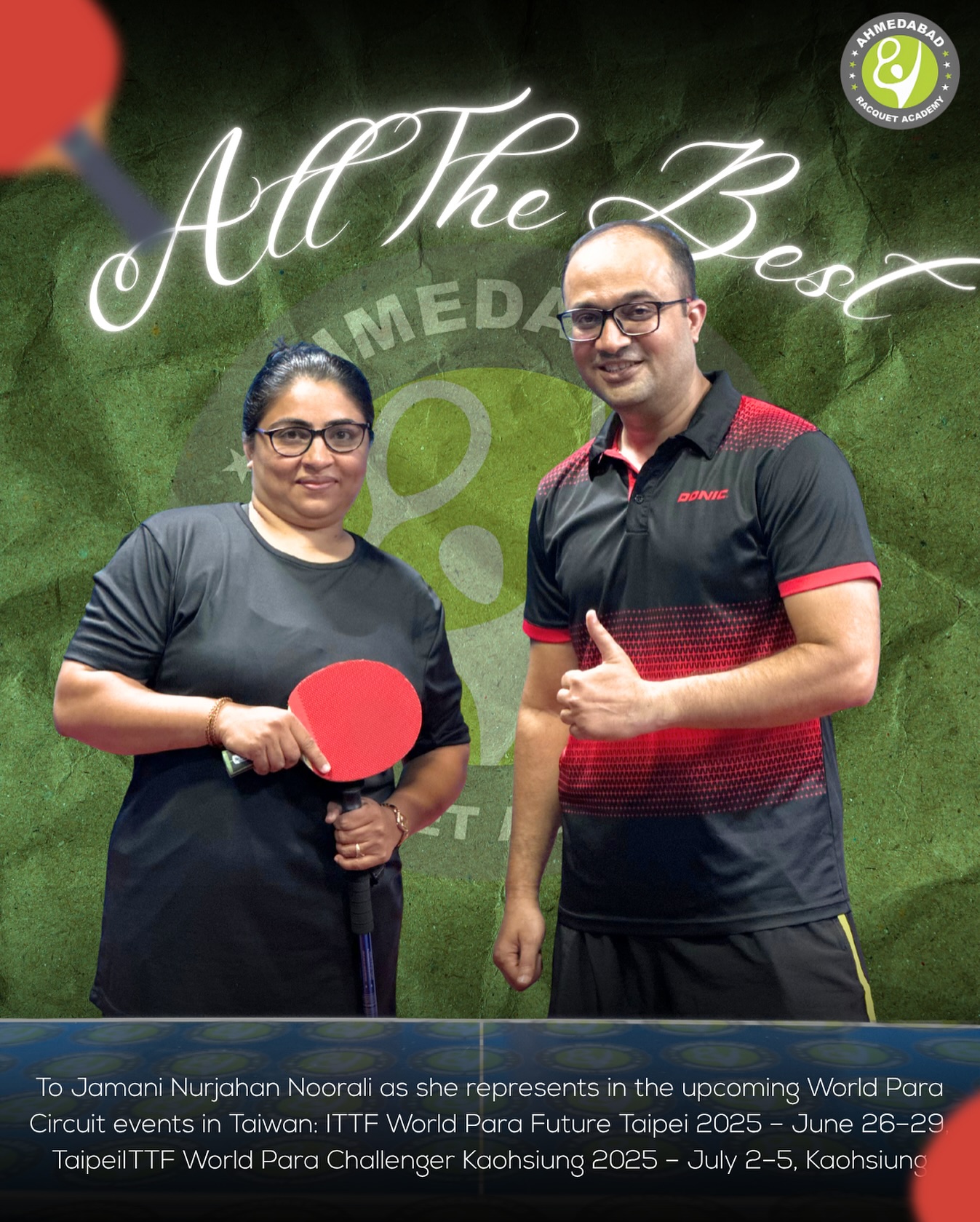 🏓 Wishing all the best to our dedicated players as they gear up for their upcoming challenges!
Your passion, perseverance, and love for the game inspire us all.
Let’s smash it! 💪🔥
#AhmedabadRacquetAcademy #TableTennis #AllTheBest #PingPongPower #ARA #GameOn