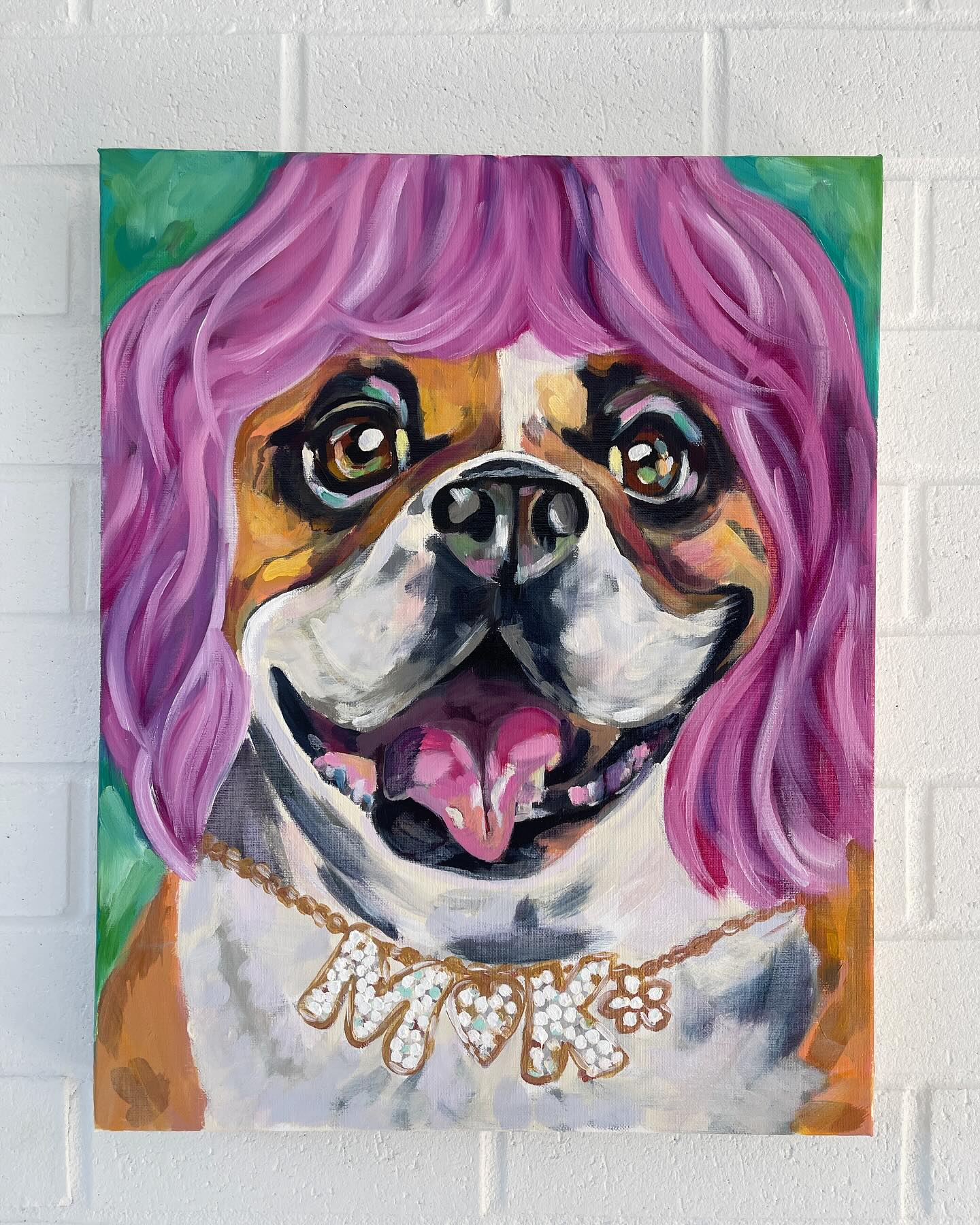Second in the series of dogs in pinks wigs. And im not done yet. What name would you give this sassy pooch? 🐶 💕