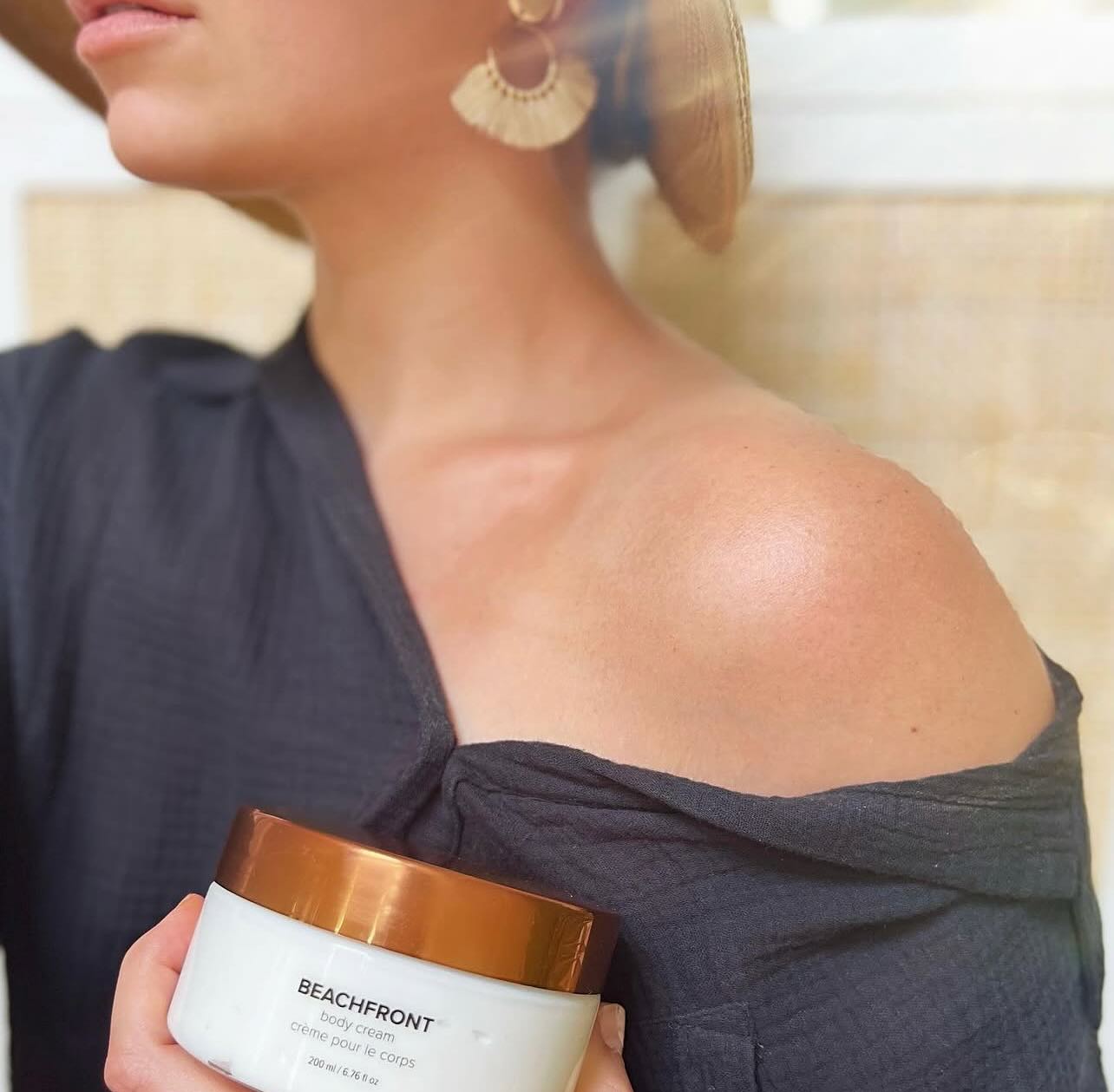 Elevate your skin care routine this
summer with #Beachfront body cream! ☀️ ☀️ ☀️
It contains shea butter, grapefruit, and orange peel extracts that work together to help brighten the appearance of skin!
#grandvillemichigan