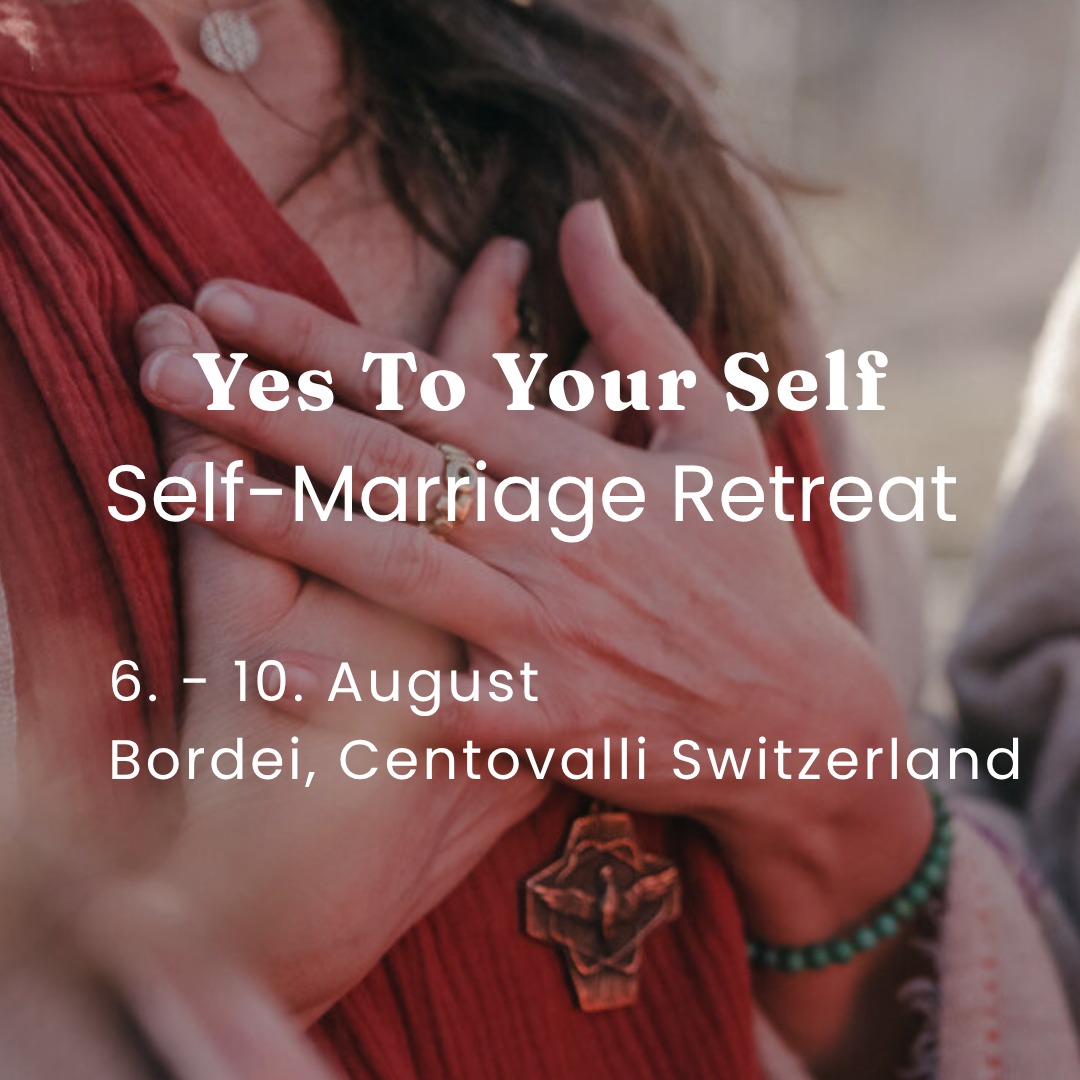 Yes To Your Self
Welcome to our annual Women’s Self-Marriage Retreat!
6-10 August 2025
Ecovillage Sanctuary Bordei, Centovalli
Join this transformative journey and:
• cross a threshold to promise your vows and marry your Self
• reconnect with Soul & Source in sacred circle & community
• movement medicine, yoga, meditation, process work, ceremony & nature
• 5 days in a stunning, peaceful place with organic & delicious meals
• various inclusive and transparent pricing options
Registration is open!
https://www.yestoyourself.com/event-details/self-marriage-retreat
🤗 Connect with us @yestoyourselfmovement
www.yestoyourself.com
Yours in Yes,
Courtenay & Amber