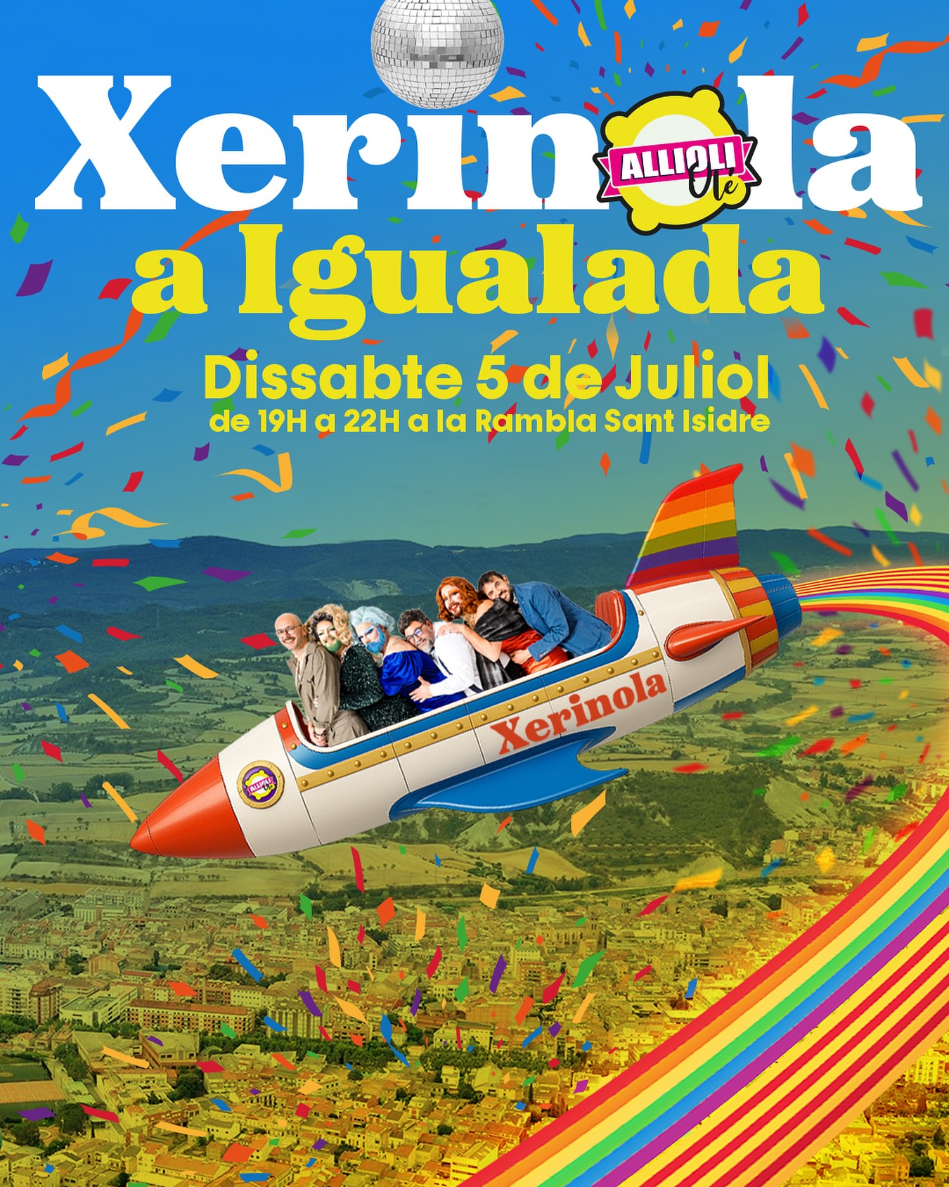Ep! Ens enxerinol·lem per primera vegada aquest dissabte a Igualada gràcies a @orgullanoia amb un BINGO MUSICAL 🎧💃 amb hits de tots els temps i el millor de la nostra festa 🏳️🌈✨🏳️⚧️ durant tot el sopar!
Dissabte 5 de juliol
IGUALADA
📍Rambla Sant Isidre (Foment)
🕚 19 a 22h
💅🏻 Després hi haurà actuació de @gloriaribera i sessió DJ 🎶 amb @lepop_dj
ENXERINOL·LA’T 👯♀️🎉🫶🏼
Visca l’Anoia!!!!!
📸 @g.a.l.d.r.i.c
🎨 @misterandreu