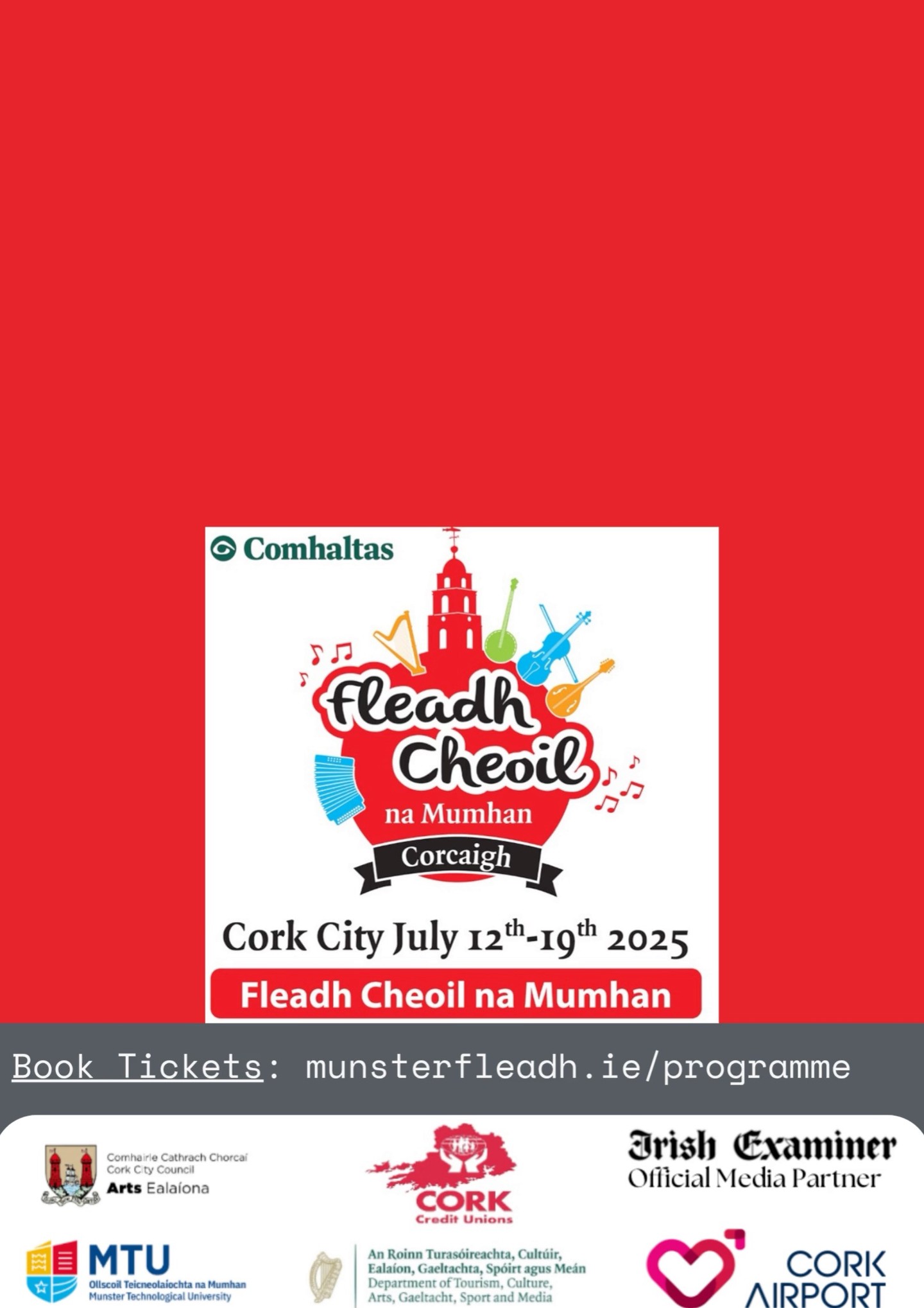 An bhfuil tú réidh? Bígí linn i gCorcaigh. #fleadhcheoilnamumhan #mtucork #fleadh #comhaltas