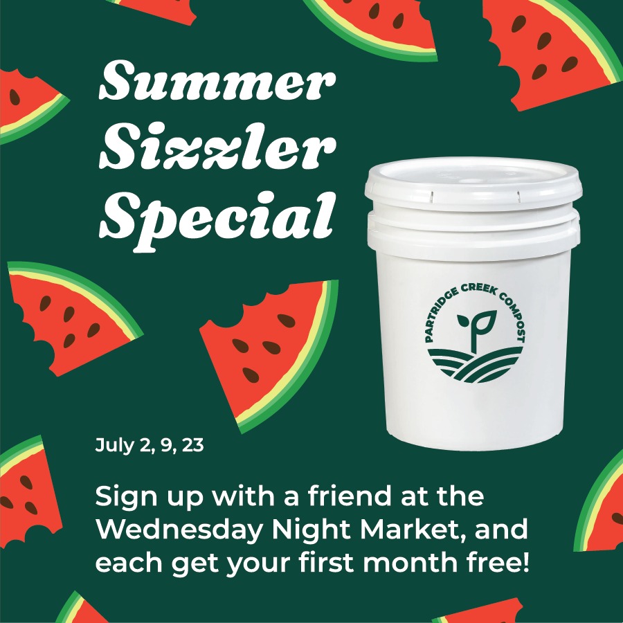 Get it while it's HOT!
Sign up for curbside compost collections with a friend at the Wednesday Night @mqtfarmersmarket, and you both get your first month for FREE! #sharethelove #friendsthatcomposttogether #compostingiscool #zerowaste #sustainability #compost