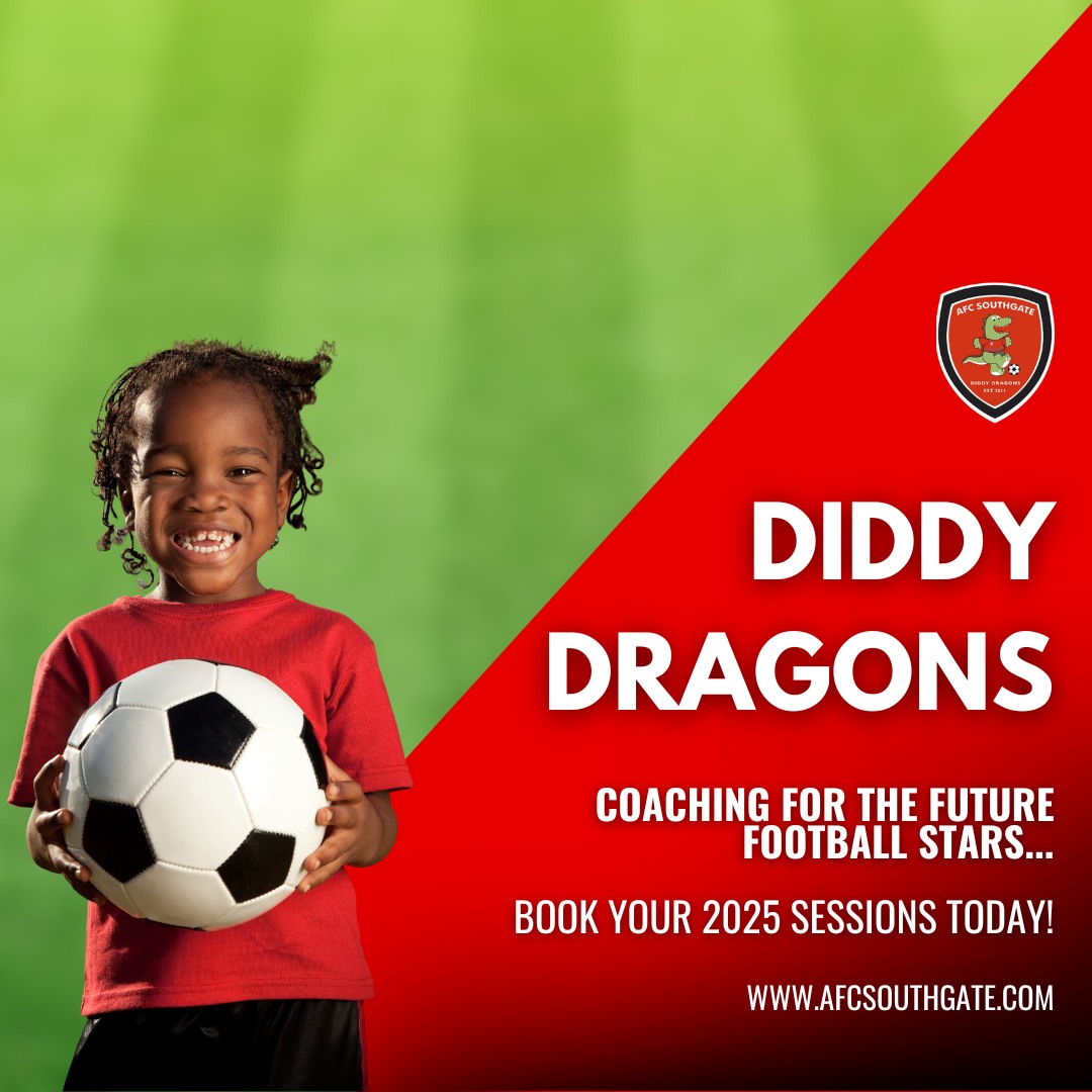 🐉⚽ Big dreams start small at Diddy Dragons! 🌟
Our fun-filled sessions are perfect for little footballers aged 4–5 who are just starting their journey on the pitch! 🙌
With games, skills, laughter, and loads of energy, Diddy Dragons is all about building confidence, coordination, and a love for football! 💙⚽
Every champion was once a beginner — come and join the fun! 🎉
Book your FREE trial session today!
#afcsouthgate #diddydragons #northlondonfootball #kidsfootball #jointheteam #booknow