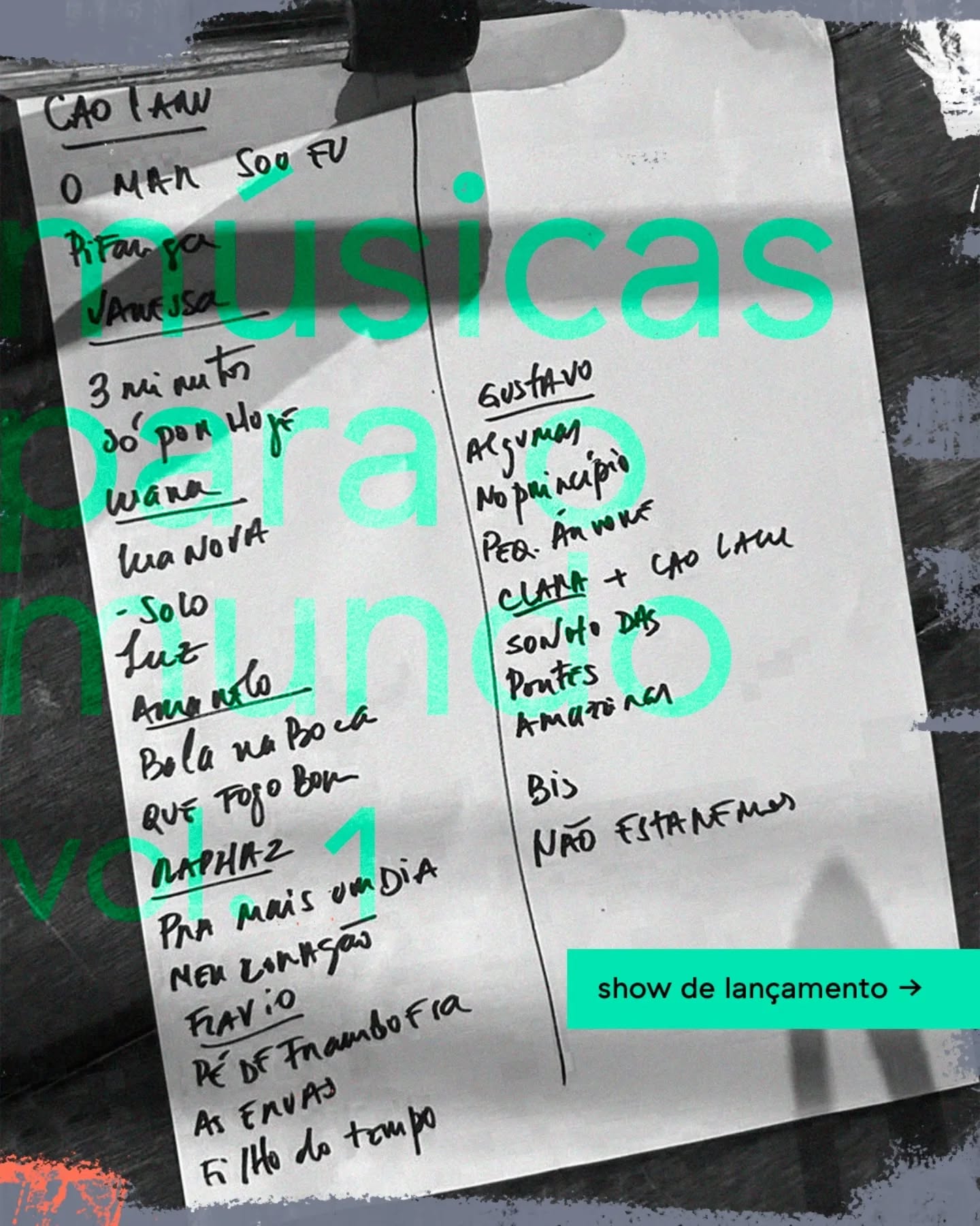 O show de lançamento da coletânea “Músicas para o mundo - vol. 1” foi daqueles encontros inesquecíveis!
O caminho que nós acreditamos está na força do coletivo – e com uma certeza: a música continua sendo esse lugar de força e cura.
Obrigado a cada artista que topou o convite, à equipe que fez tudo acontecer e a cada pessoa que colou com o coração aberto e criou essa atmosfera.
📍Casa de Cultura do Butantã @ccm.butanta @forumdeculturadobutanta
🗂️ Ficha técnica show:
@caolaru
@amarelo.duo
@allenalencar - voz, guitarra, violão aço, teclado
@claracastrooficial - voz
@flaviotris - voz, violão nylon
@gabicoelho_sopro - sax e flauta
@graciela.soarescantora - voz
@gustavo_galo_ - voz
@marialuana___ - voz
@nathanitaborahy - bateria
@noubarsarkissian - voz, violão nylon, cavaco, guitarra, sanfona
@otaviocarvalho.ota - guitarra e teclado
@pontodevistadodestro - baixo
@raphazoficial @raphaz75 - voz
@vanessalongoni - voz
Idealização e Direção Artística: Otávio Carvalho e Pamela Prudente
Produção Musical Geral: Otávio Carvalho
Produção: Pamela Prudente e Ana Camila Bertozzo
Som ao vivo: Leo Emocija @leoemocija
Fotos: Marco Torresin @marcoatoresin
Vídeo: Bruno Marques @bruninhomarques
Direção Executiva: Otávio Carvalho e Ana Camila Bertozzo @anacamilab - GestoCult @gestocult
Assessoria de Imprensa: Stella Sanches @stella.lanches
***
Esse projeto foi contemplado pela 7ª edição do Edital de Apoio à Música para a Cidade de São Paulo - Secretaria Municipal de Cultura
#MúsicasParaOMundo #PequenoImprevisto #ShowLançamento #MusicaIndependente