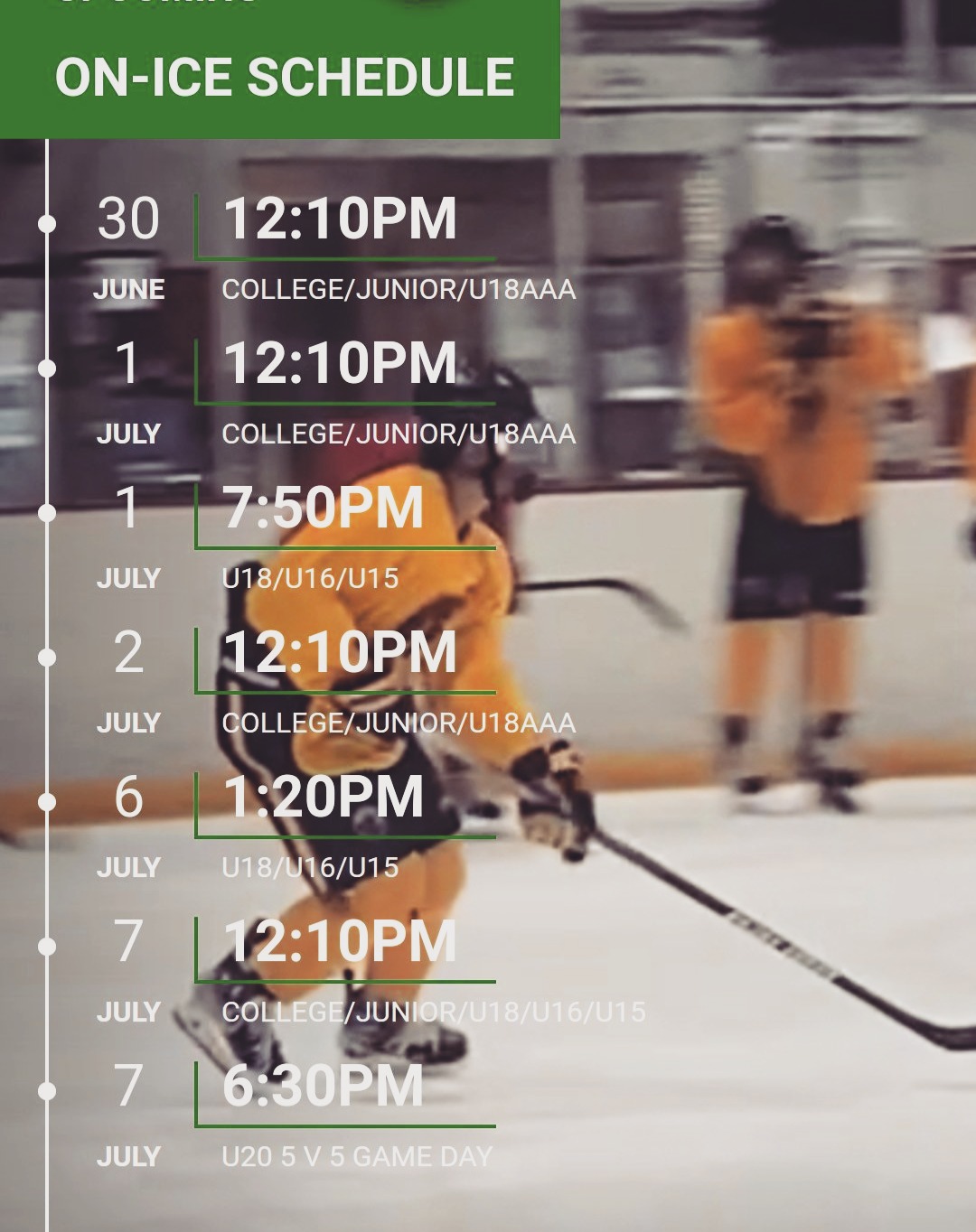 Upcoming Ice Schedule