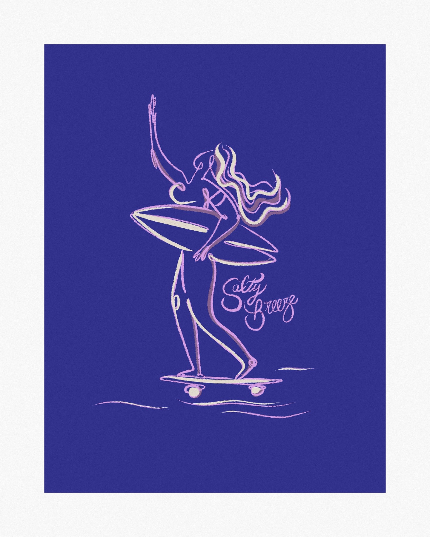 Salty Breeze
Palm Trees
& Tidals Seas 💙🌊
#womensurfer #womenskateboarder #surfart #tropicalart