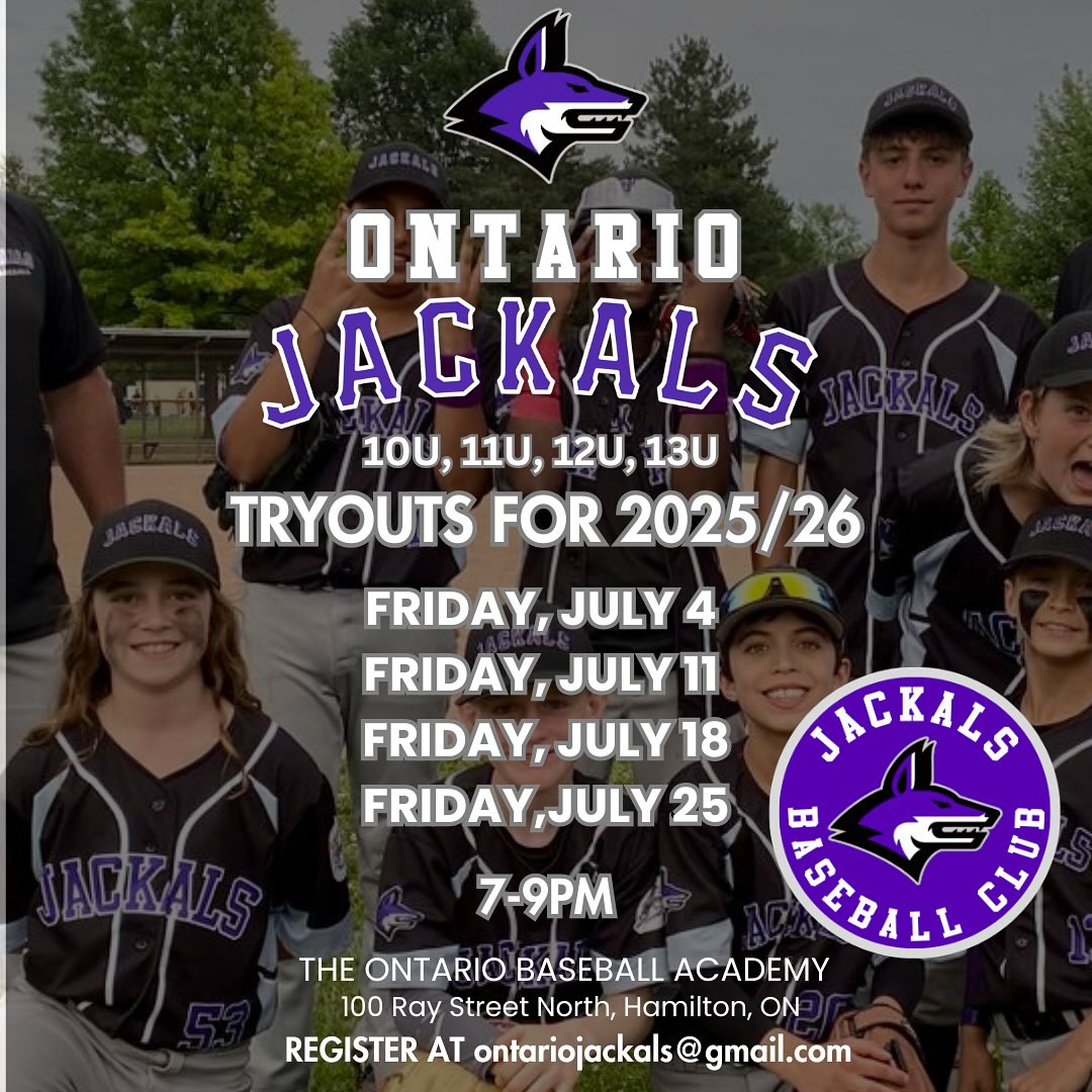 Train year round with friendly, Professional Coaches and great friends - what more could any baseball loving kid ask for?!! Email us to set up a private tryout. ontariojackals@gmail.com