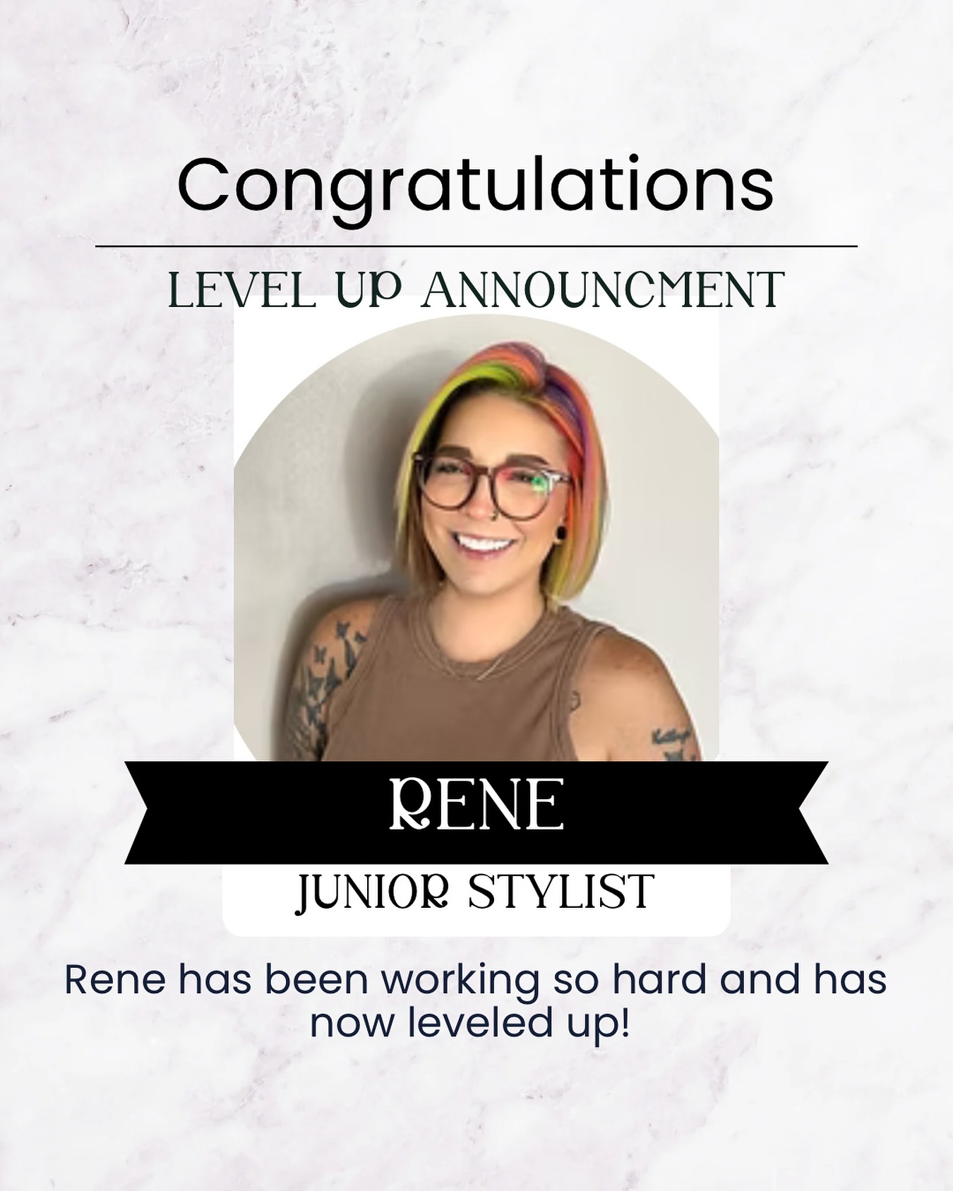 So proud of @thewrightlook_byrene
She has worked her butt off for this and we are just so proud!!!!!!! Go Rene!!!!!!!!