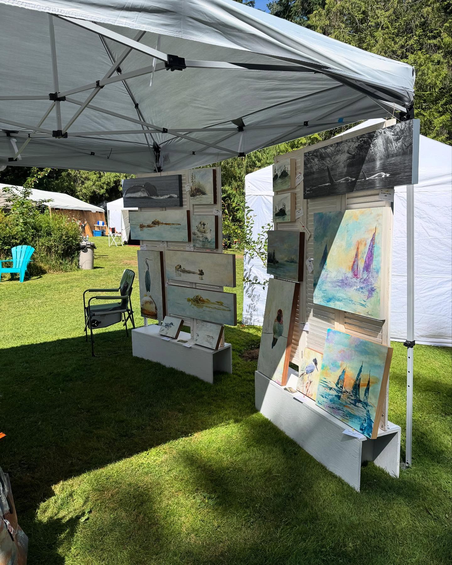 Thanks to all who stopped by my booth (#20) today at the Nanoose Bay Art in the Garden (@nanoosebayartinthegarden )!! Great conversations and some wonderful reunions ❤️❤️. If you didn’t make it today, there’s still tomorrow and Sunday, 10-4 both days.
#lookforthelight #atmosphericpainting #moodypainting #seascapepaintings #newimpressionism #vanisleartist #westcoastartist #westcoastart #intuitivepainting #canadiancontemporaryart #impressionismart #artcomtemporary #vancouverislandartist #canadianlandscapes #canadianart #landscapeimpressionism #modernimpressionism #CanadianArtDaily #interiorart #impressionisticlandscape #instaexploringart #intuitiveart #intuitiveartist #artforsale #originalart #getyourpainton #vancouverislandart