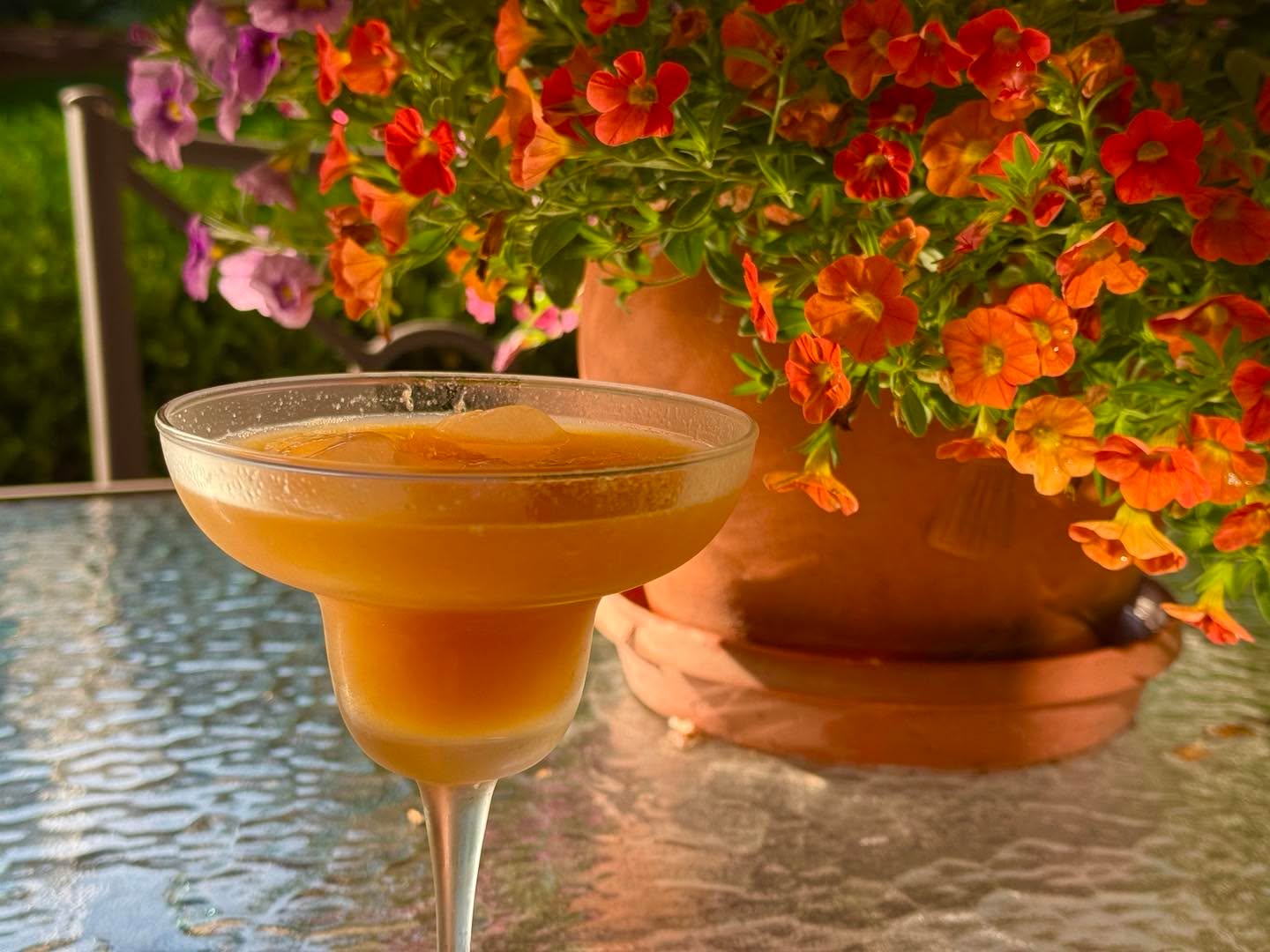 Fresh peach margaritas. Yum!