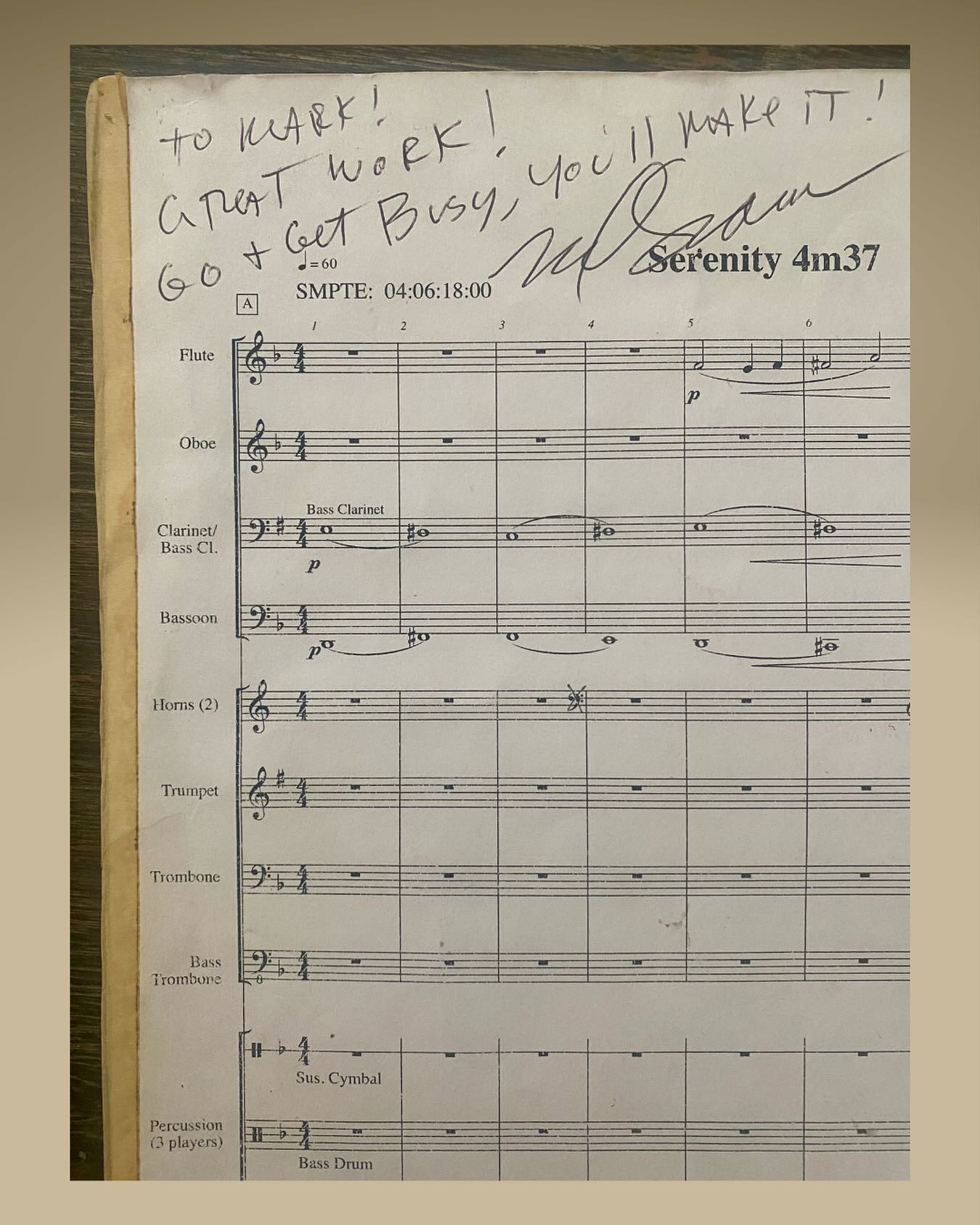 Mark Snow passed away yesterday. I only knew him for a week in 2011, but what a week it was - he was a mentor at the ASCAP/NYU Film Scoring Workshop - my first trip to the USA. Young small NZ town me was slightly overawed upon meeting Mr. Snow, but he made me feel like I belonged in the screen music world on a larger scale. That’s his ‘call to composer arms’ and signature on my workshop score. I did get busy, and I moved to America early 2013. Thank you Mark, for your music and that incredible, formative week. 🙏🏻🎵
.
.
.
#legend #grateful #thexfiles #theloveboat #bluebloods #thenewmutants