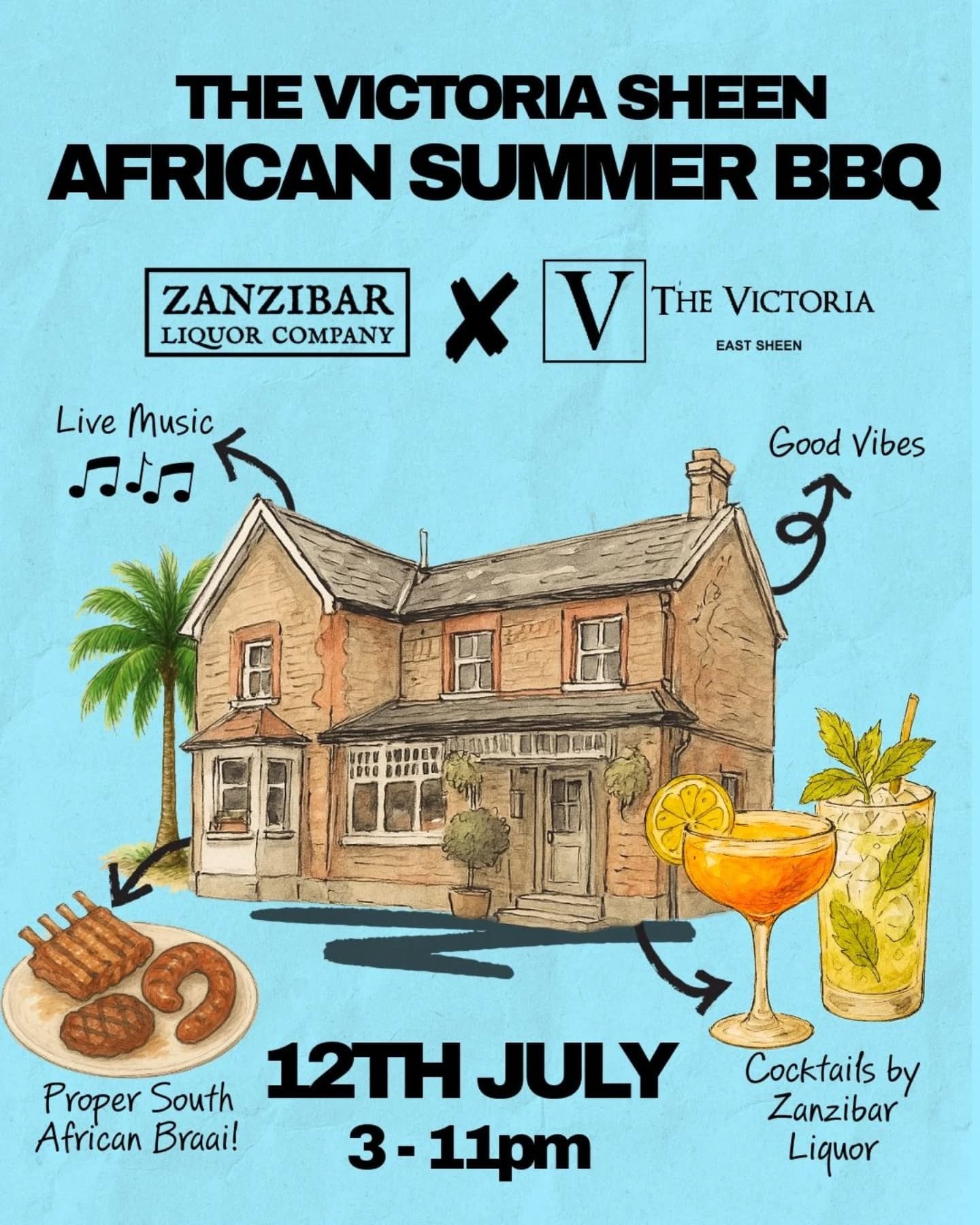 We’re teaming up with @thevictoriasheen for a proper summer celebration this Saturday, July 12th! ☀️🍹
It’s always a pleasure working with fellow businesses that share a Zanzibar connection like we do — Paul, co-owner of The Victoria, was born on the Spice Island itself 🇹🇿🌴
Expect:
🔥 A South African braai
🍹 Zanzibar Liquor Company cocktails served by Tom at our pop-up bar
🌶️ Zanzibar inspired dishes on the menu
🎶 Live music
The garden’s open from 3pm–11pm, free entry, walk-ins welcome — or book ahead with the Victoria if you fancy a seat.
Let’s bring a little Zanzibar spice to south west London! ☀️🌺
#ZanzibarLiquorCompany #VictoriaSheen #SummerGardenParty #ZanzibarInLondon #BraaiAndCocktails #SpiceIslandSpirit #ZanzibarCocktails #LondonEvents #ZanzibarConnection #LiveMusicLondon #ZanzibarSpirits #tasteofthespiceislands