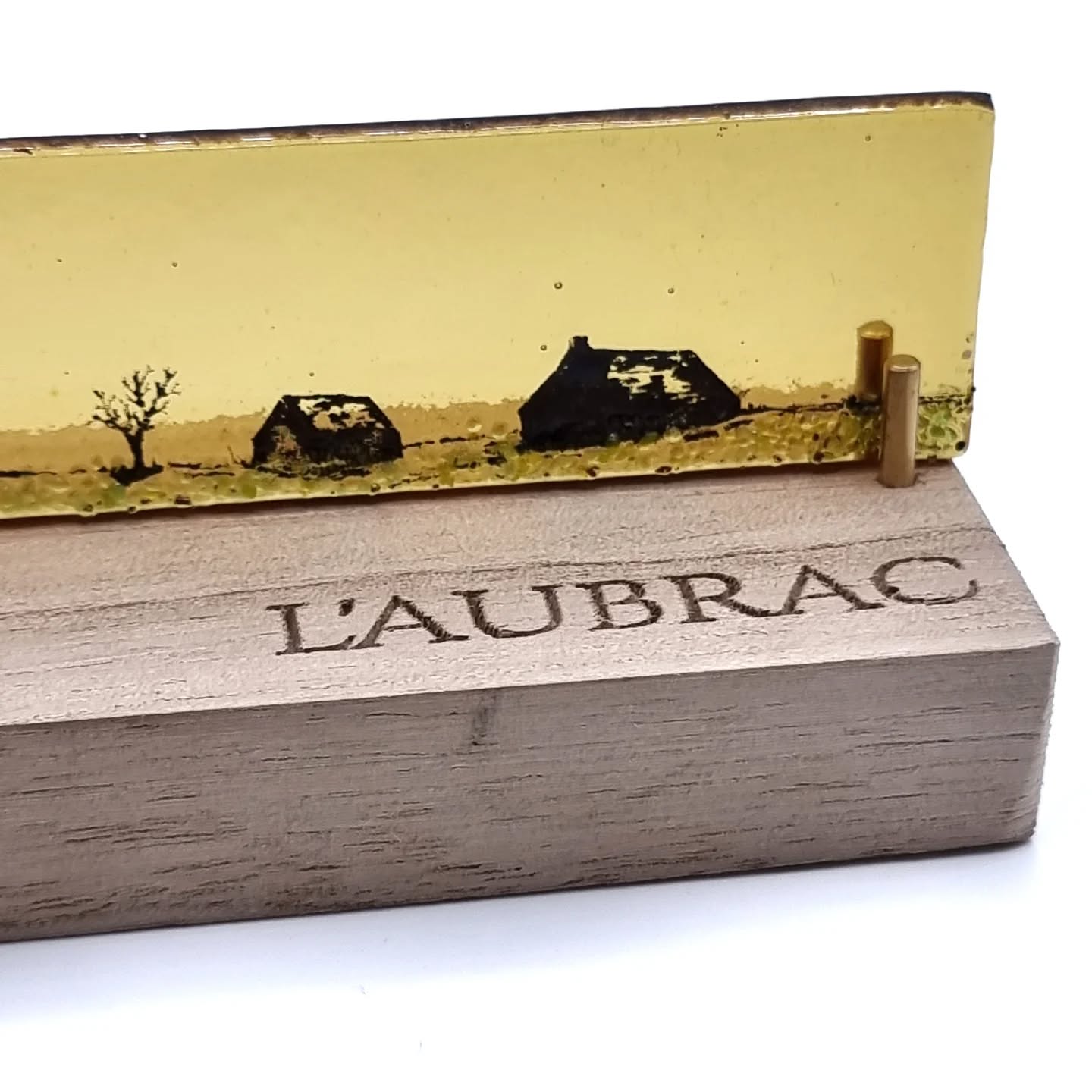 This little sweetie ! Tiny fused glass Burons on Aubrac is available in the shop at Conques @assoofildelart