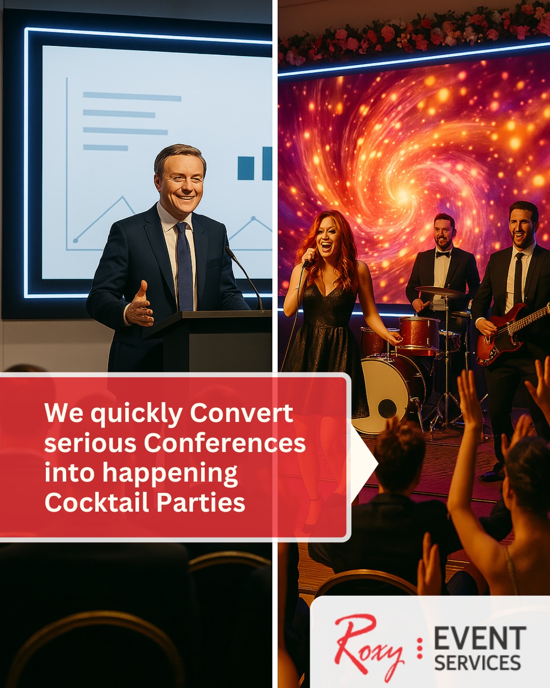 ✨ From Boardroom to Boogie in quick Time ✨ We turn serious conferences into legendary cocktail parties and live-band bashes. Because who said corporate events had to be boring?
🎶 Work hard, vibe harder. #EventMagic #CorporateGlowUp
Dm us for more information -📲
Or use the link below 👇 to get to our website.
https://www.roxyevents.com