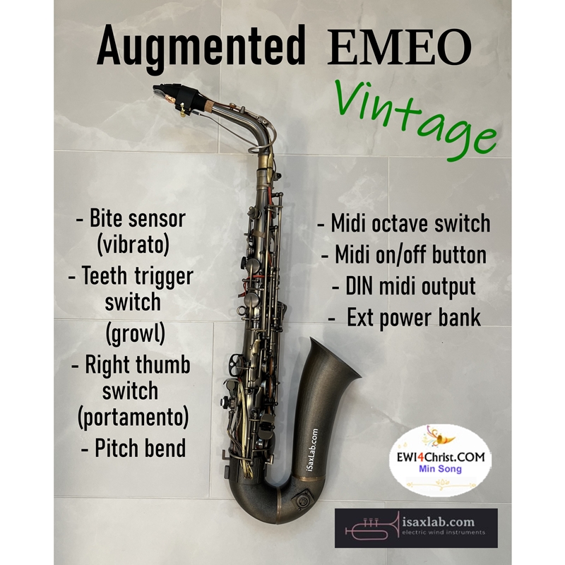 I recreated an EMEO Vintage electronic saxophone with advanced features like bite sensor for vibrato, teeth trigger for growl effects, right thumb switch for portamento, and extra MIDI capabilities, including octave switch, midi on/off button, traditional DIN midi output and a long lasting external power bank for modern saxophonists seeking versatility and innovation in digital wind instruments.
For more information, visit my shop : isaxlab.com
#EWI #windcontroller #ewi4christ