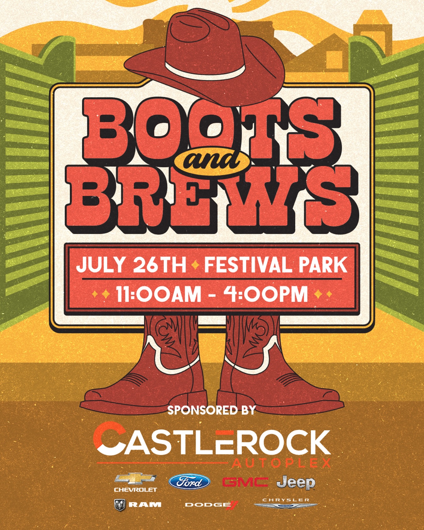 Boots and Brews is back! 🥾🍻 🐂
Mark your calendars 🎉 Right after the Douglas County Fair Parade on July 26, head to Festival Park in downtown Castle Rock on from 11am–4pm for a hometown celebration you won’t want to miss! 🎶
✨ Enjoy:
🎸 Live music
🍔 Food trucks
🍺 Local brews
🛍️ Vendors
🤠 A mechanical bull (hang on tight!)
It’s FREE to attend, so stick around after the parade and soak up the small-town spirit with big rodeo energy. Let’s kick off fair season the Castle Rock way! 🎡🇺🇸
#BootsnBrews #CastleRock #douglascountyfair #downtowncastlerock #summerincastlerock #castlerockcolorado