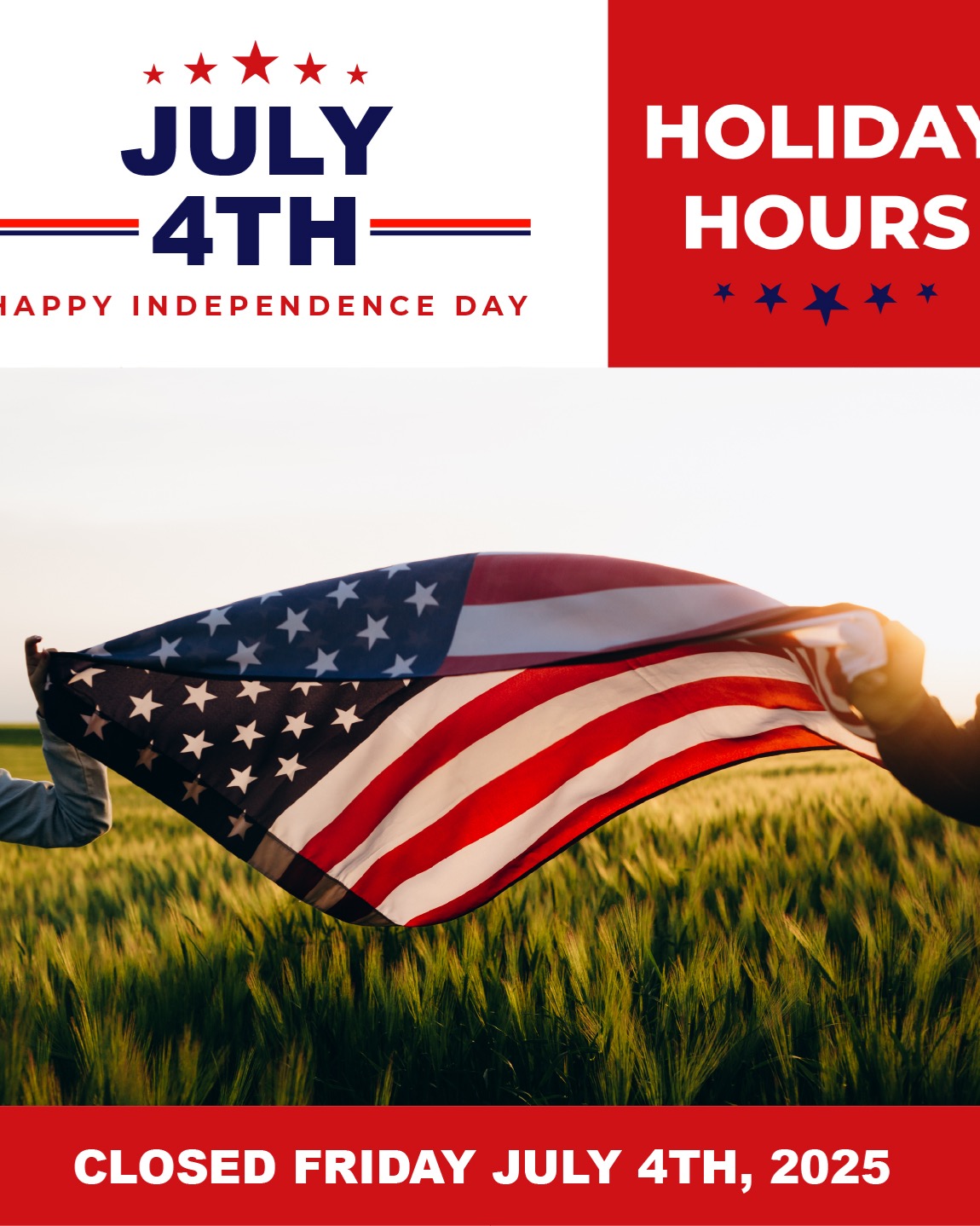 Holiday Hours 🇺🇸
The Climatic Corporation will be closed Friday, July 4th 2025 to celebrate Independence Day.
We wish you a safe and enjoyable holiday weekend and will resume normal business operations on Monday, July 7th.