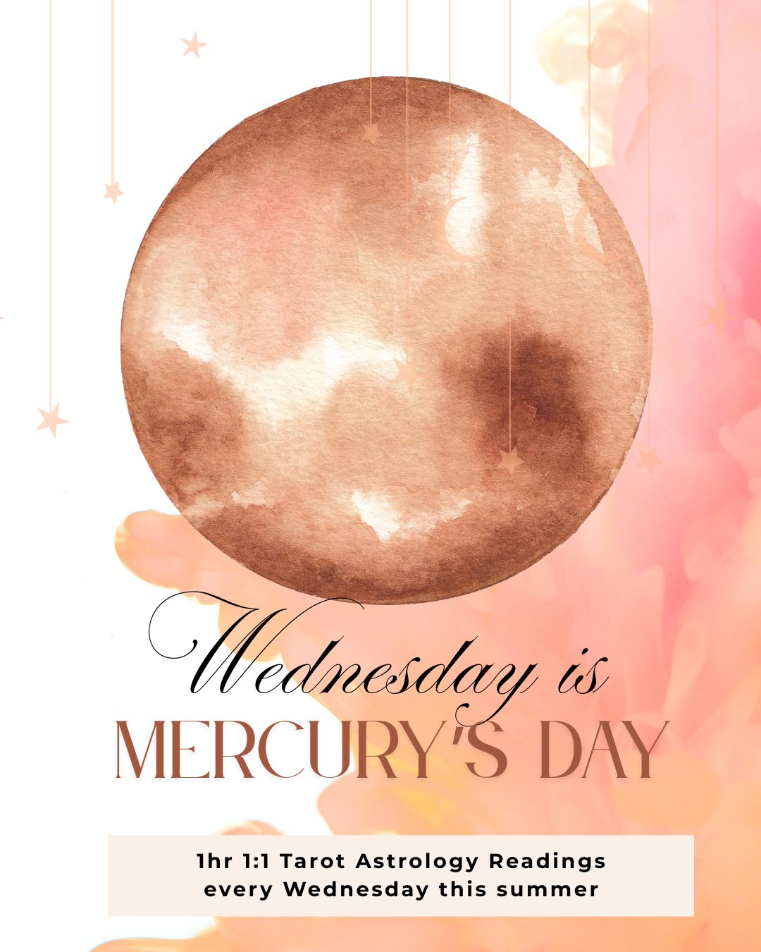 Wednesdays are Mercury’s day — all about communication, clarity, and insight. ✨
This summer, I’m offering in-person Tarot Astrology readings midweek to help you pause, realign and see what goodies the universe has in store for you. Think of it as part of your summer soul-care: a chance to slow down, check in with yourself, and receive guidance grounded in cosmic wisdom. 🌿
Limited spots each Wednesday — DM to book
Wednesdays | July 9 – August 27, 2025, 6:30-7:30pm at 104 King St West
#tarotreading #astrologyreading #selfcare #mercuryday #summermagic